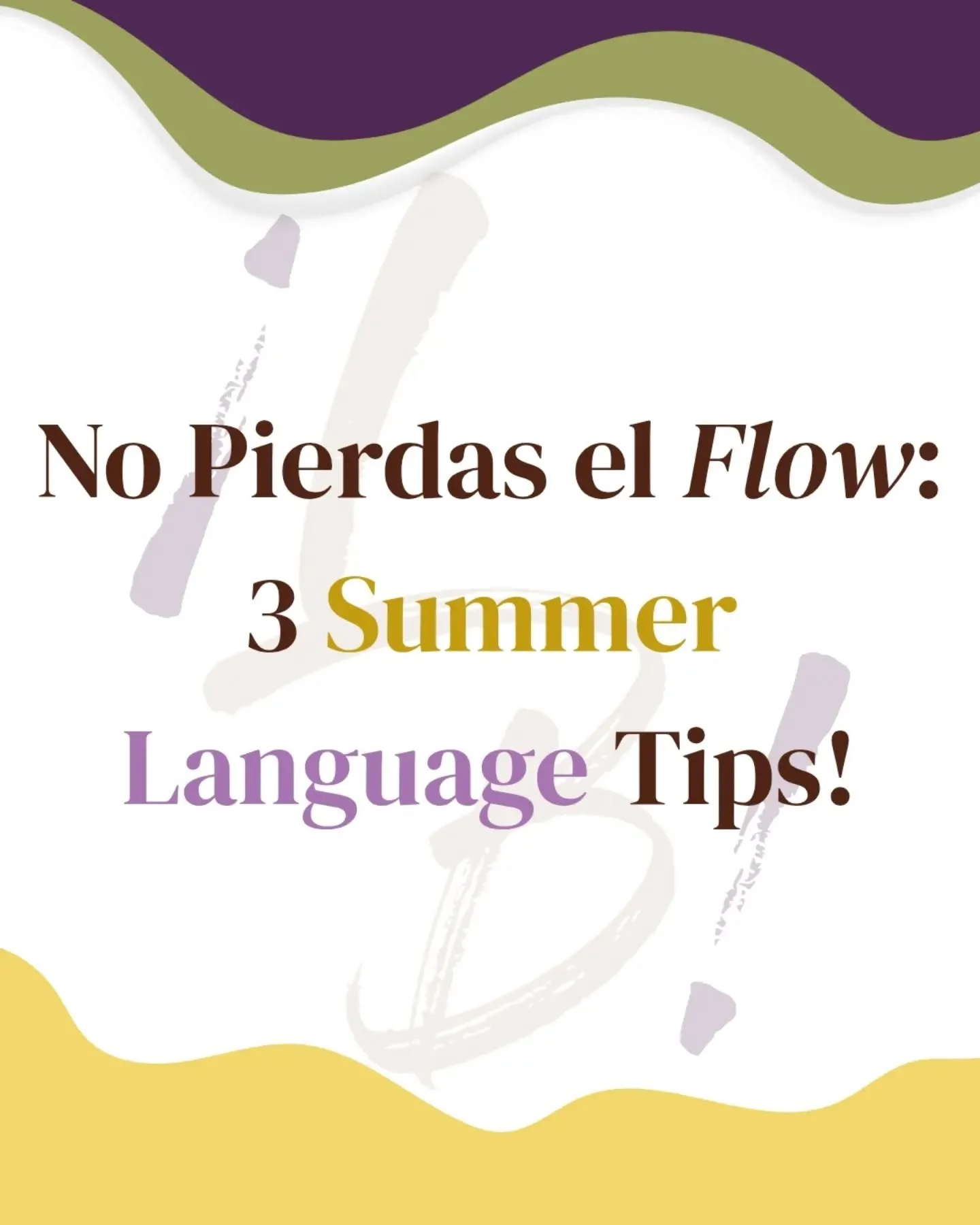 Anyone else feeling the wind down of summer?  We know we are! ⛱️

PERO WAIT! 🤚🏾

Slow down but don't lose your flow! No matter what language you're reclaiming, learning from scratch or freshening up on, it's important to keep it going, even if it's