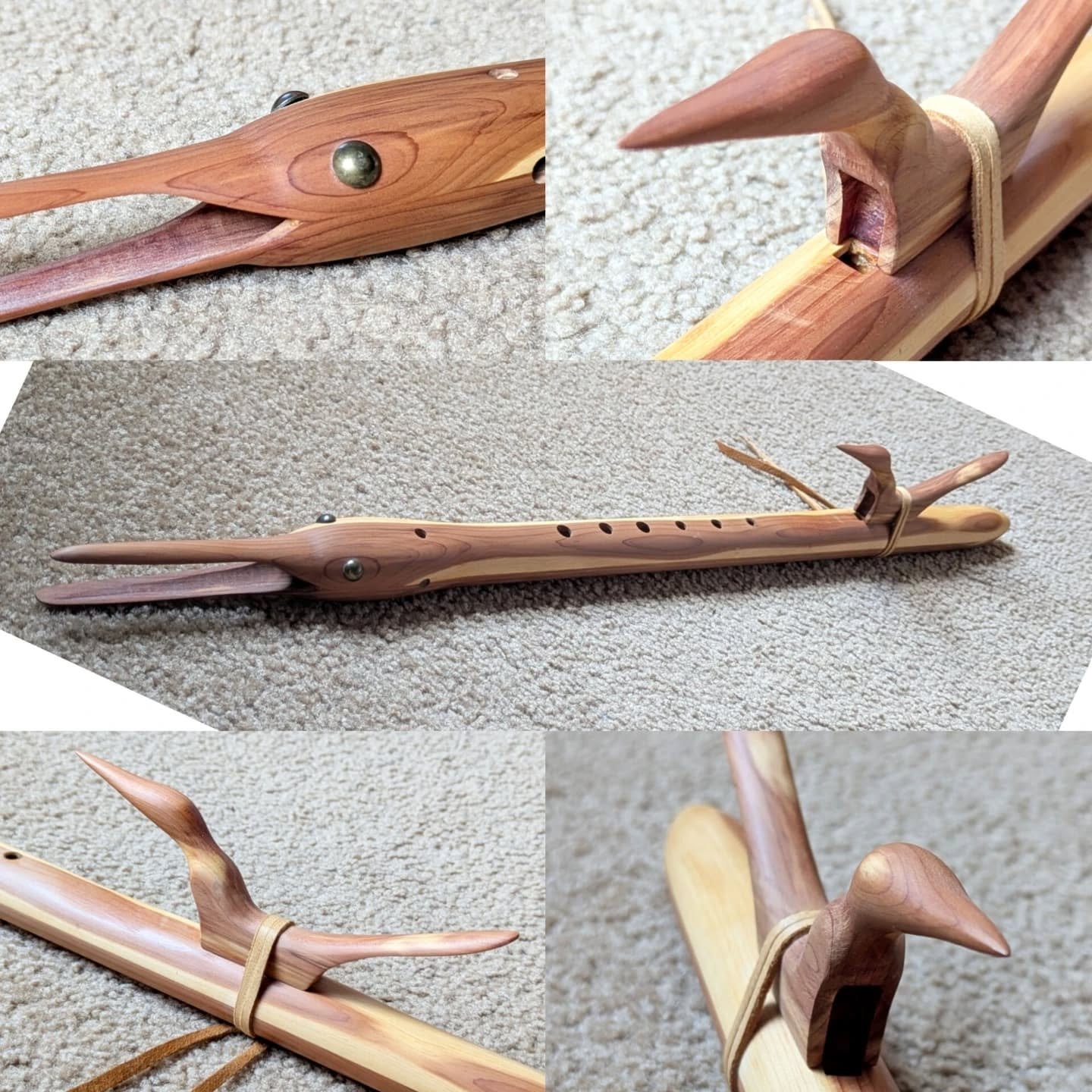 Refurbished birdhead flute, unknown maker. Key of F# minor. AVAILABLE, 7-24-2025