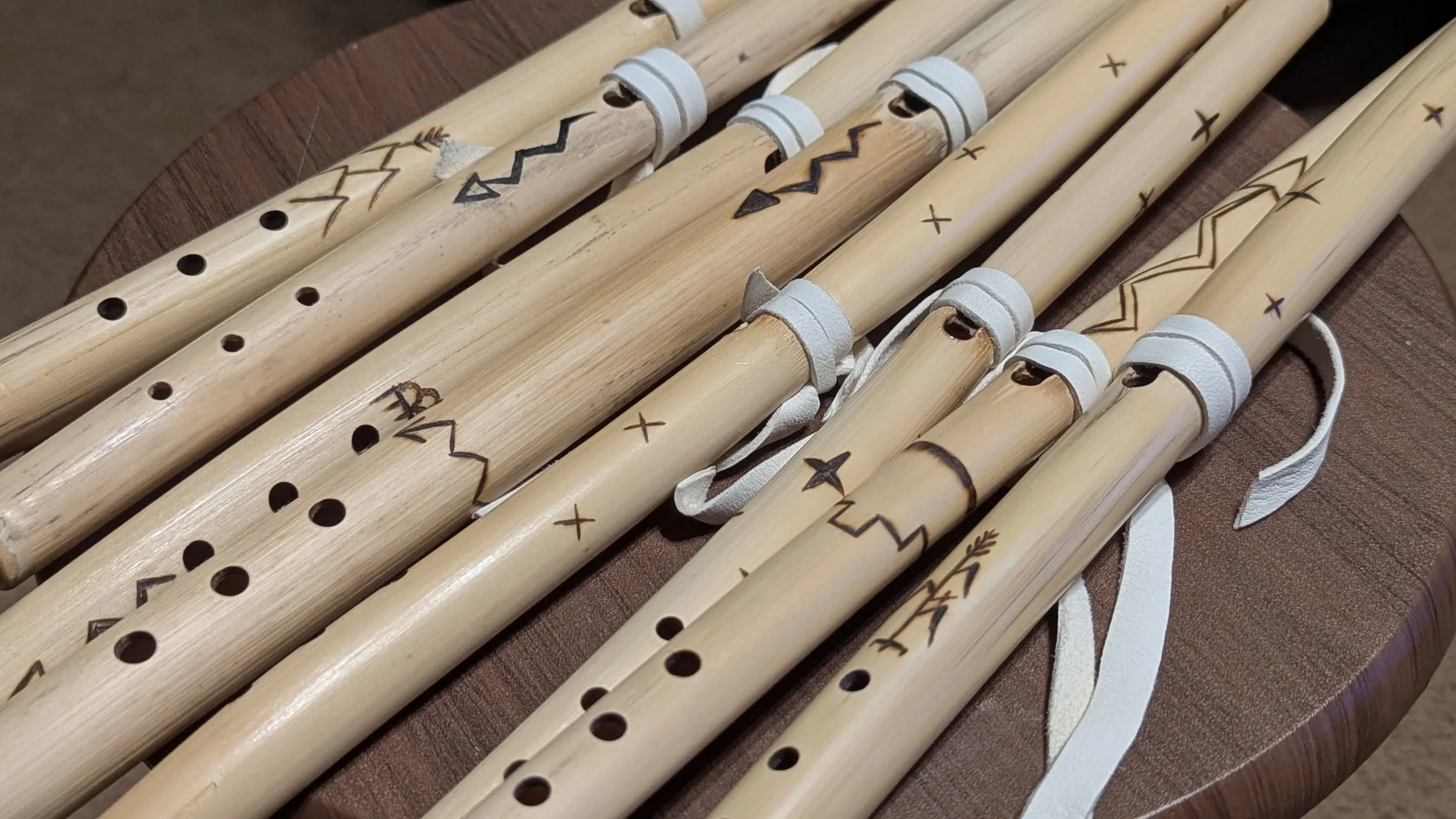 collection of reed flutes