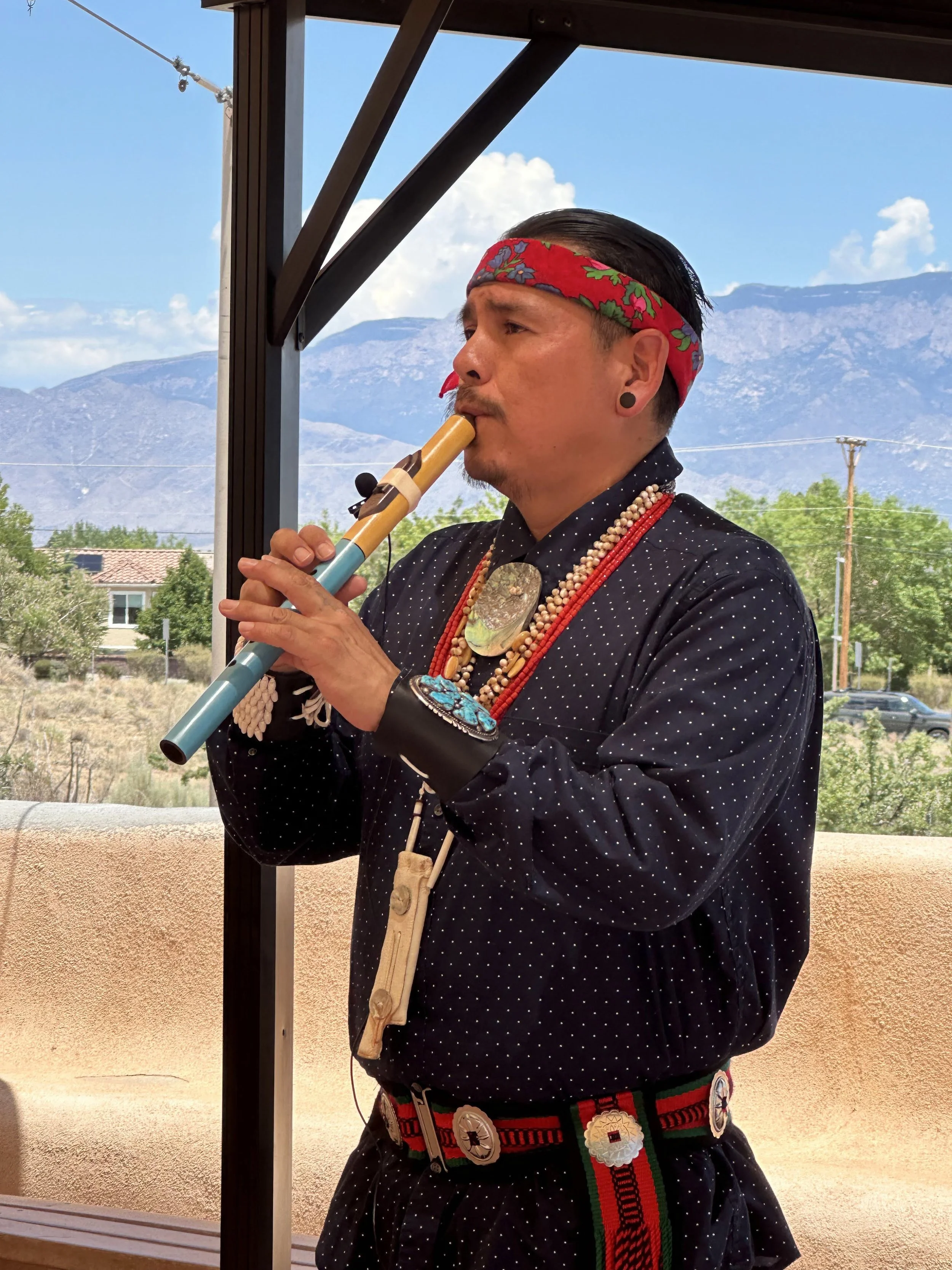 Marlon playing at Petroglyph National Monument
