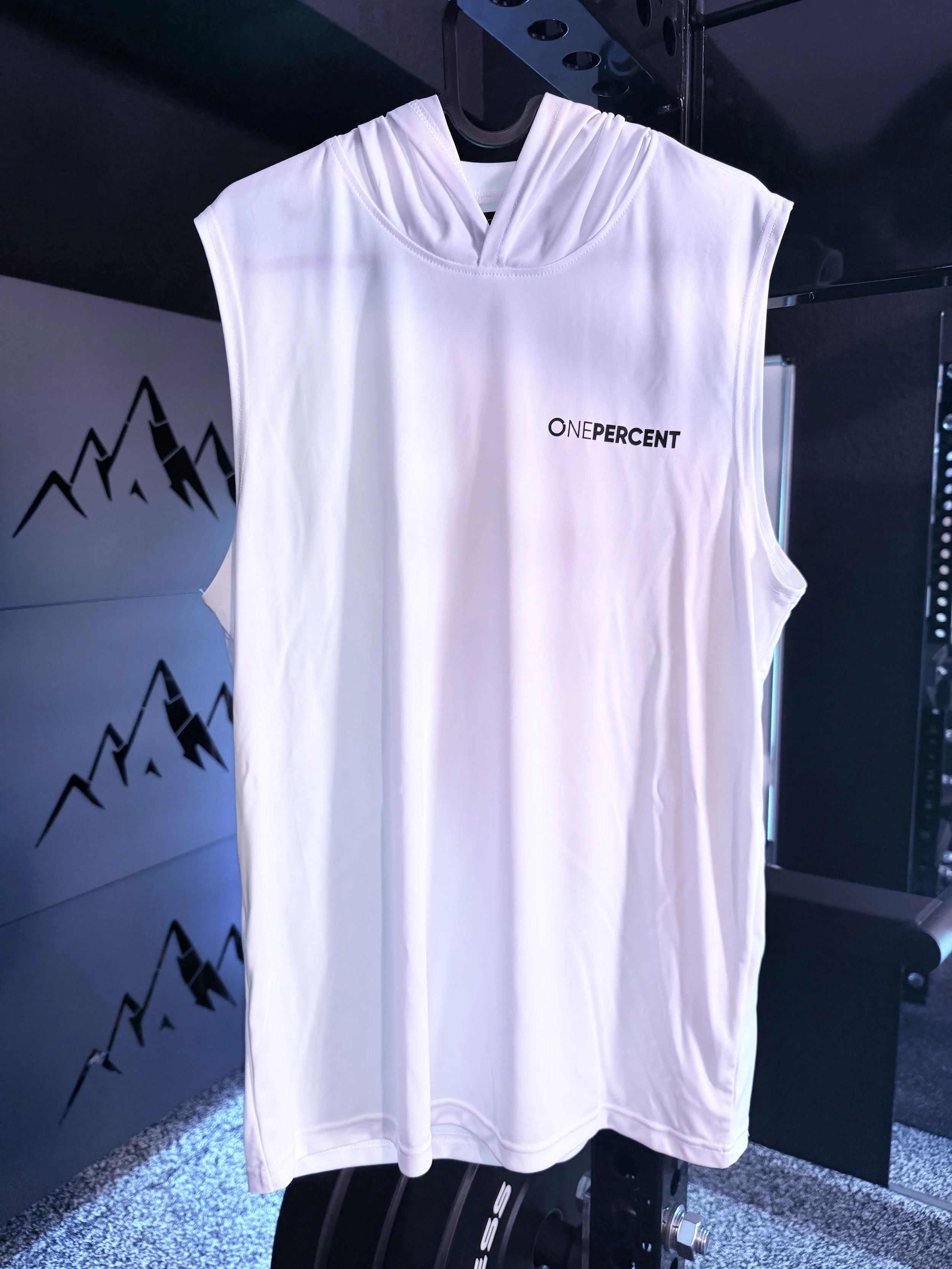The 1% Sleeveless Hoodie (White)
