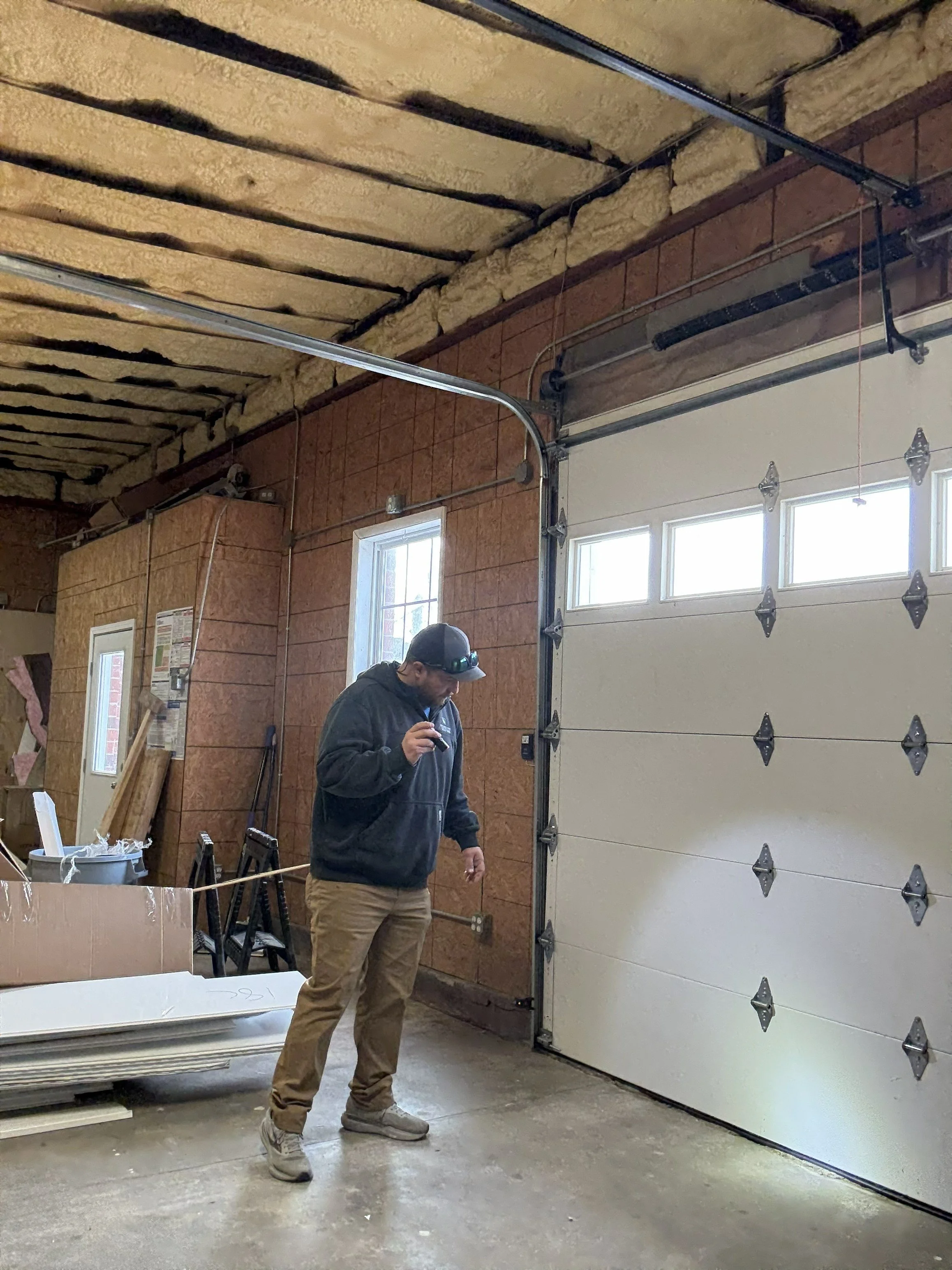 Brice performing an inspection