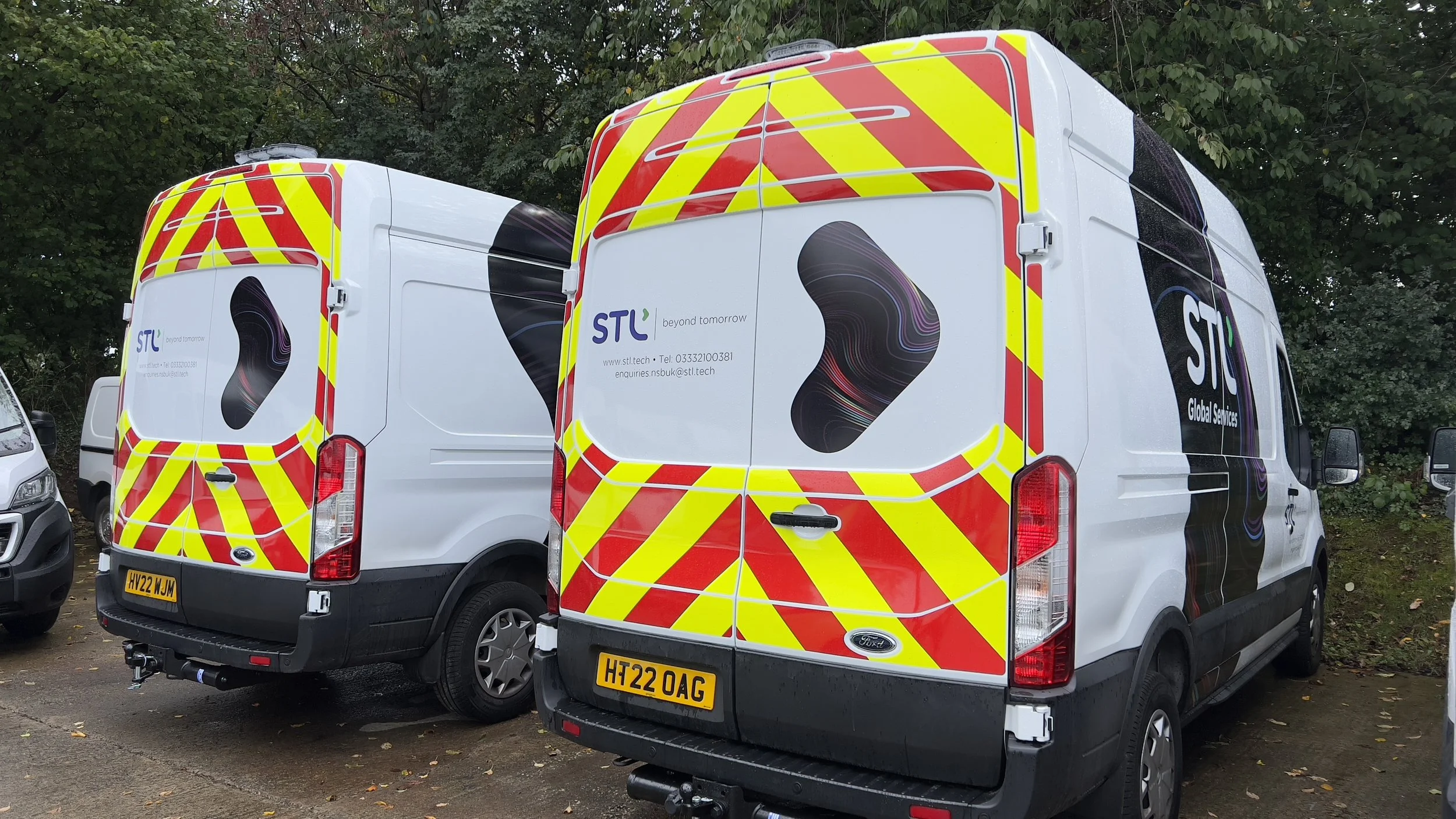 Transit van with rear reflective chapter 8 chevrons