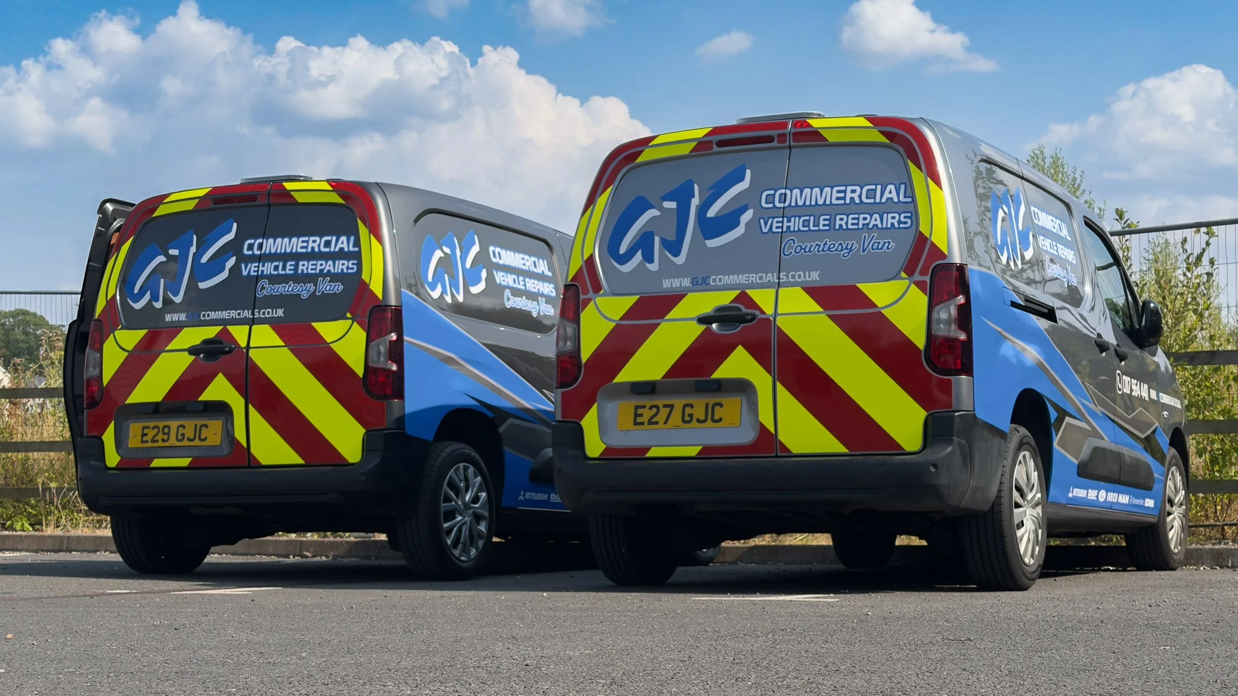 Peugeot Partner Partial wrap with commercial vehicle graphics and rear chapter 8 chevrons