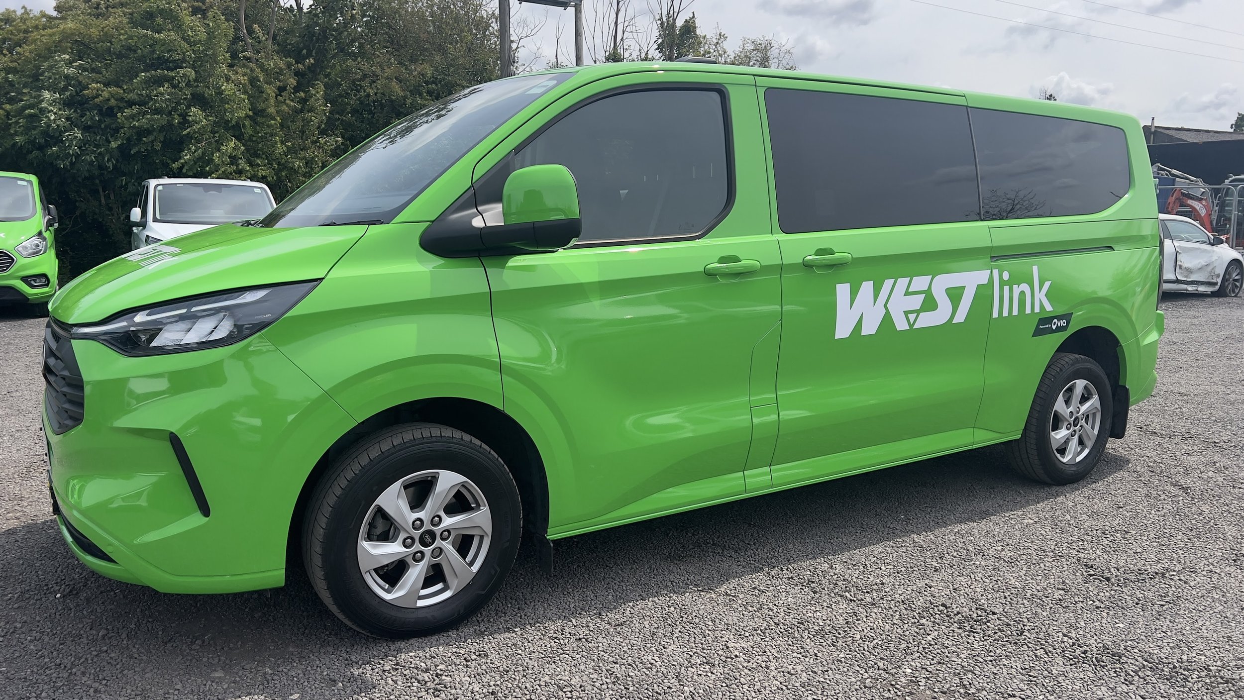 full colour change Minibus wrap in oracal 970 grass green for West Link Bristol