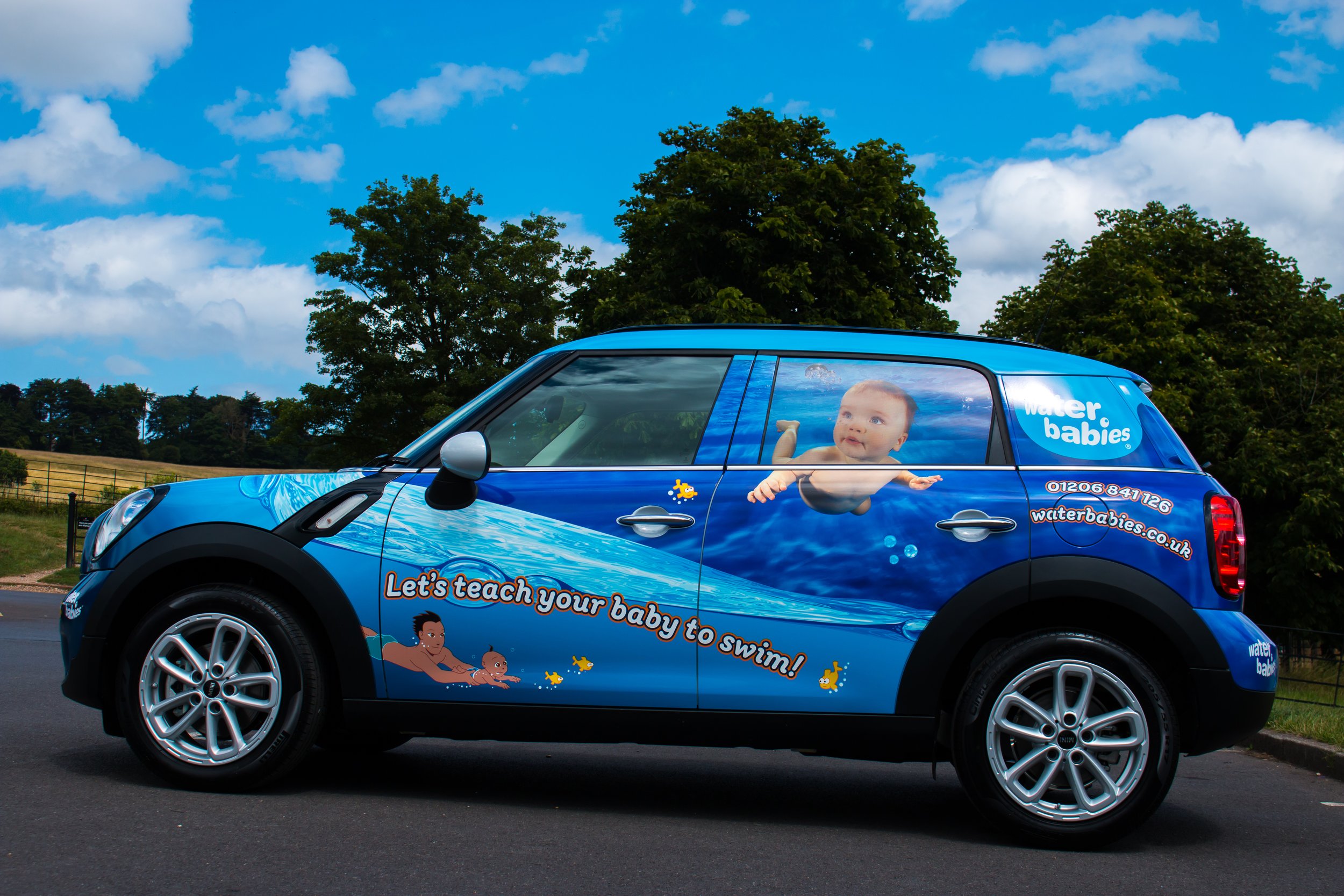 Waterbabies mini Countryman fleet wraps for Waterbabies