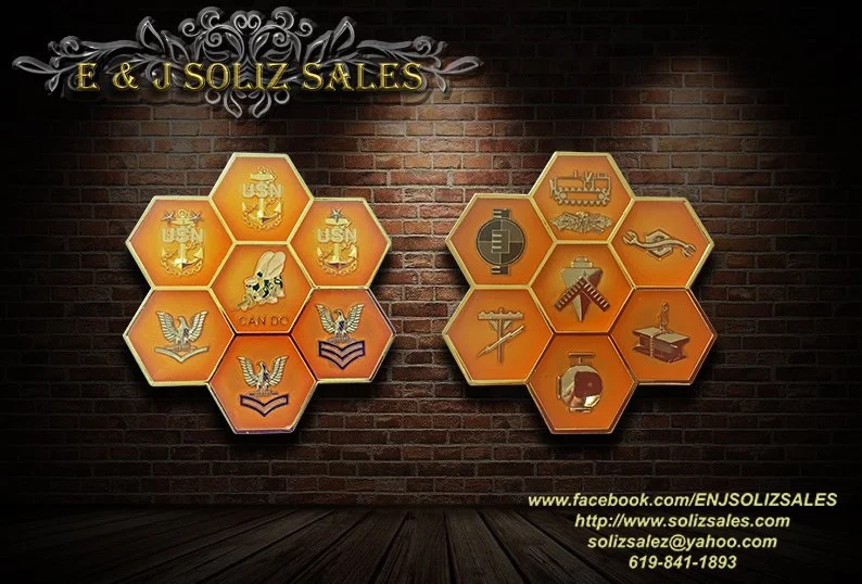 U.S. Navy Seabee Honeycomb Challenge Coin (10 Colors)