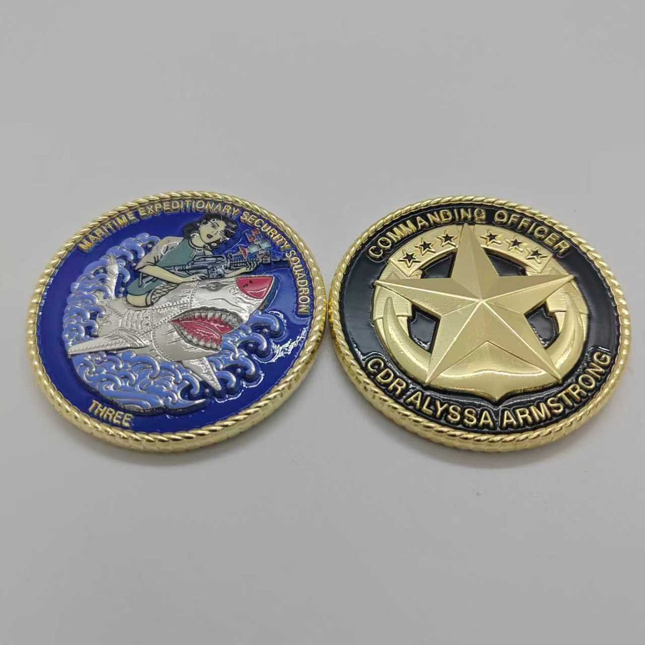 Custom UV over 3D challenge coin