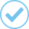 A blue checkmark inside a circle.