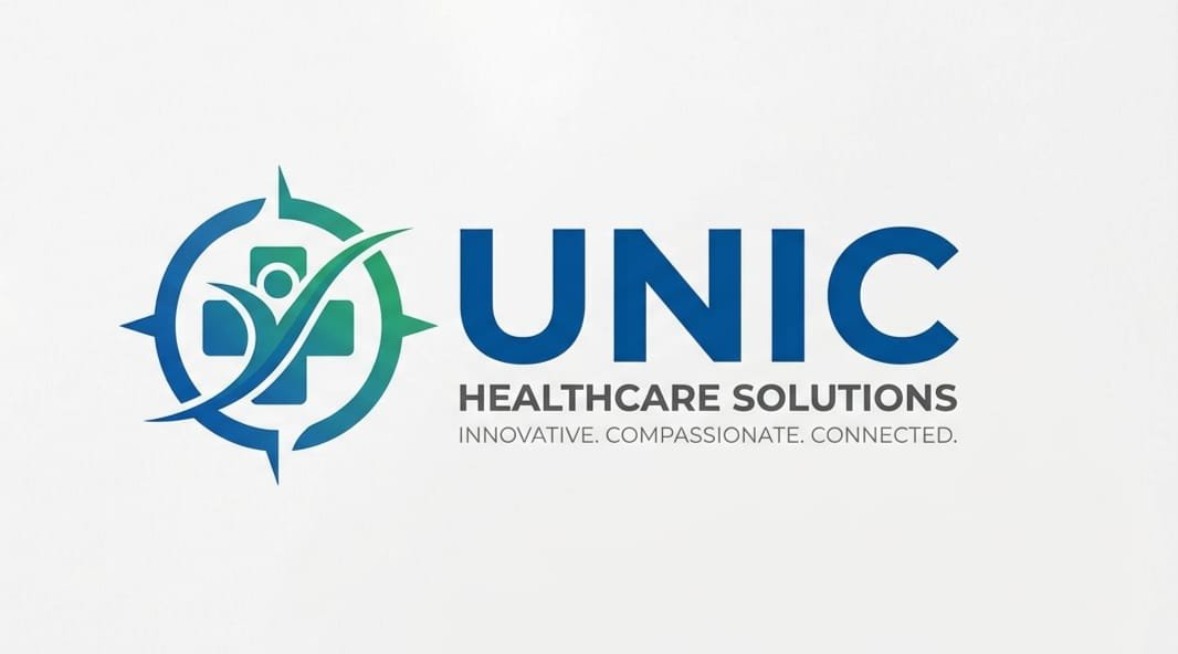 Logo for UNIC Healthcare Solutions with the tagline 'Innovative. Compassionate. Connected.'