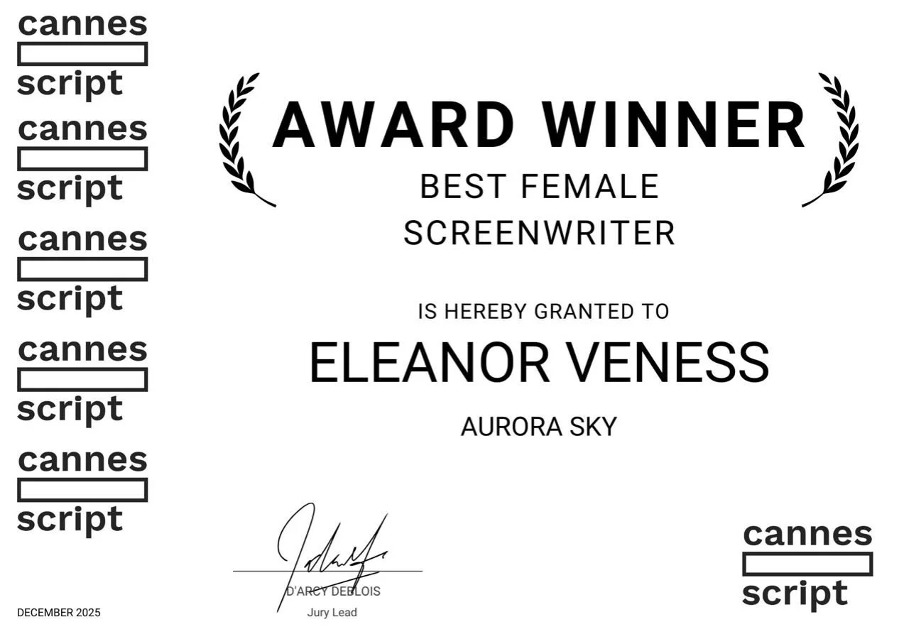 The tail-end of 2025 has taken an unexpected and quick, positive turn. Yesterday evening I received notifcation that &lsquo;Aurora Sky&rsquo;, a mystery thriller feature film script, made Finalist at Cannes Festival for 2026. This morning, an email p