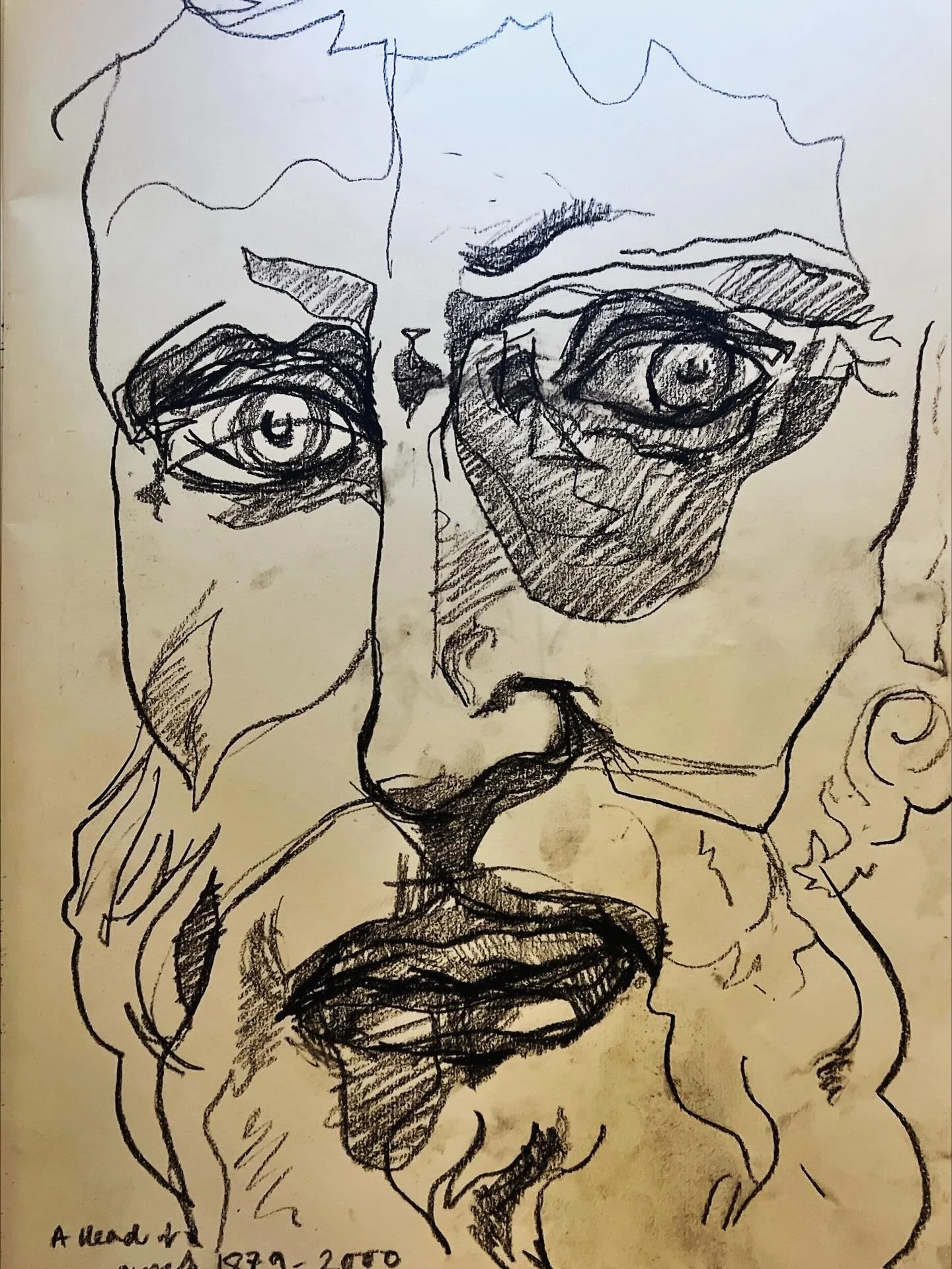 Drawing at the V&amp;A: A Head of Moses, 1879 - 2000. This sculpture rests like a mask, a face on display, in the Cast Courts section of the museum. This area is populated with large, spectacular casts of sculptures from around the world, including M