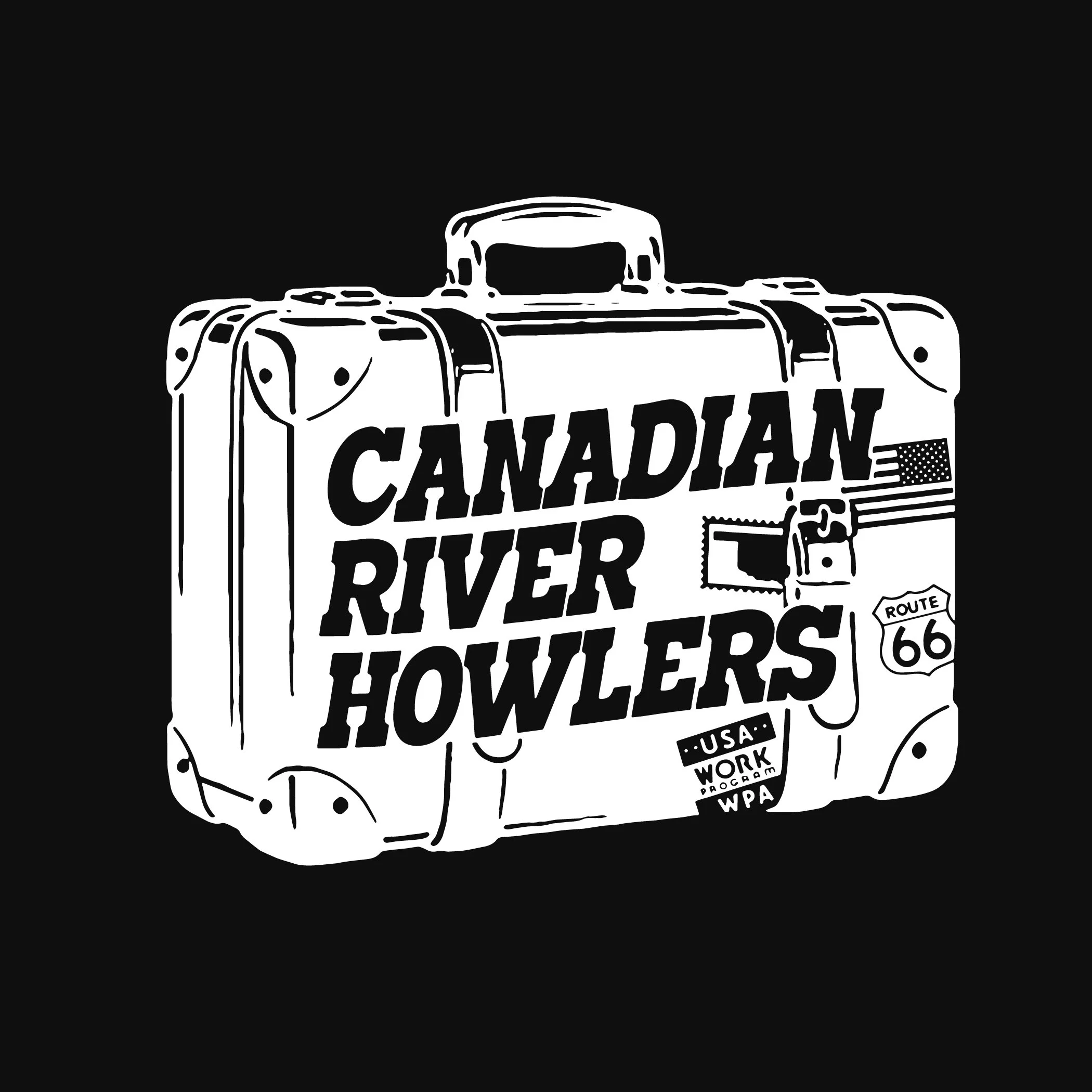 Canadian River Howlers logo with Route 66 and vintage Americana design