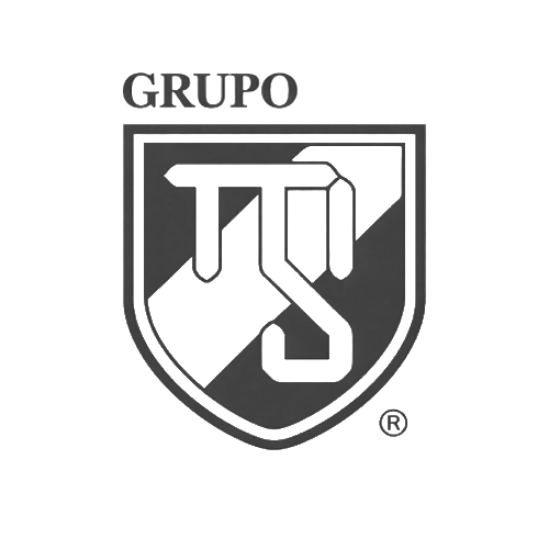 Escudo con la palabra 'GRUPO' en la parte superior y un logotipo en forma de escudo que contiene letras estilizadas.