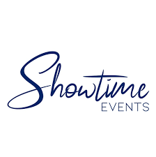 Logo for Showtime Events with stylized cursive 'Showtime' and smaller uppercase 'EVENTS'
