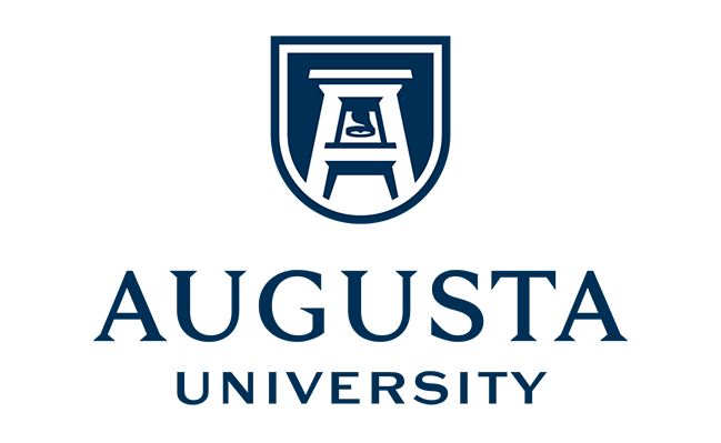 Augusta University logo with shield featuring a stylized bell tower and the university name beneath.