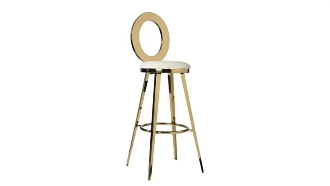 Gold O-Back Bar Stool