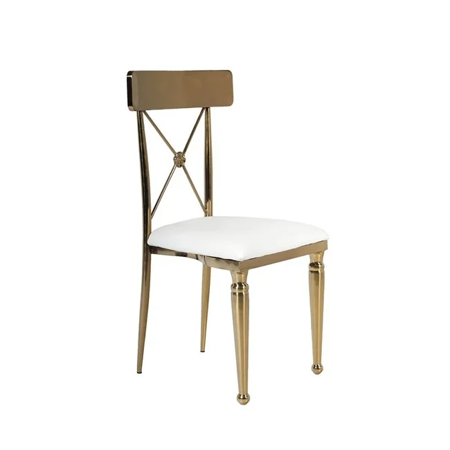 Gold Cross-Back Chair