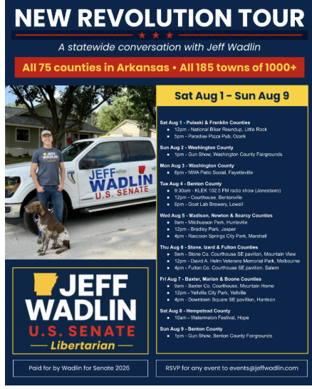 Jeff Wadlin Kicks Off Statewide Campaign Tour Across Arkansas