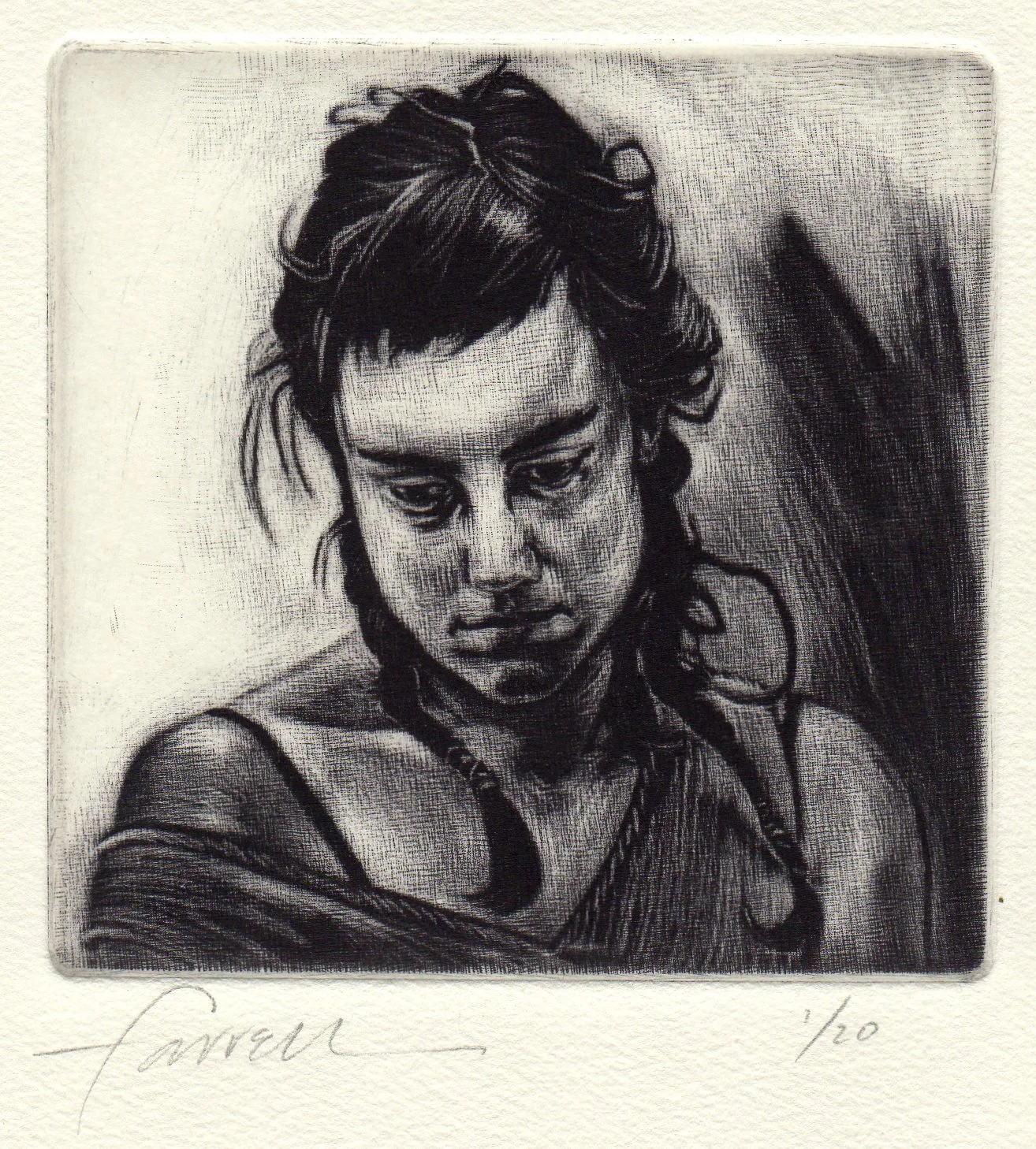 Sally, 4" x 4" , mezzotint