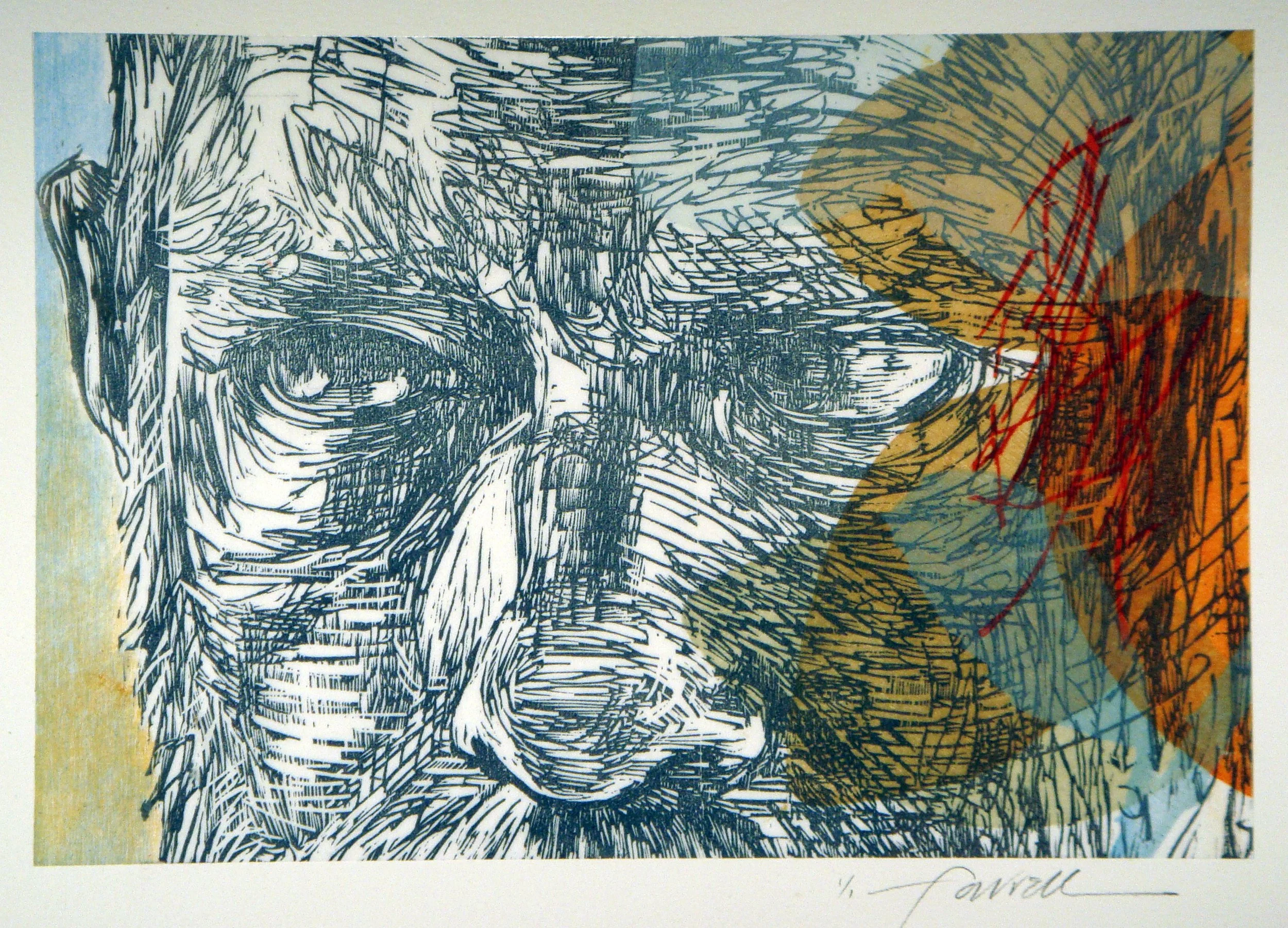 Short Story, Variation 1, 
Woodcut, 6 ½” x 9”, 2016