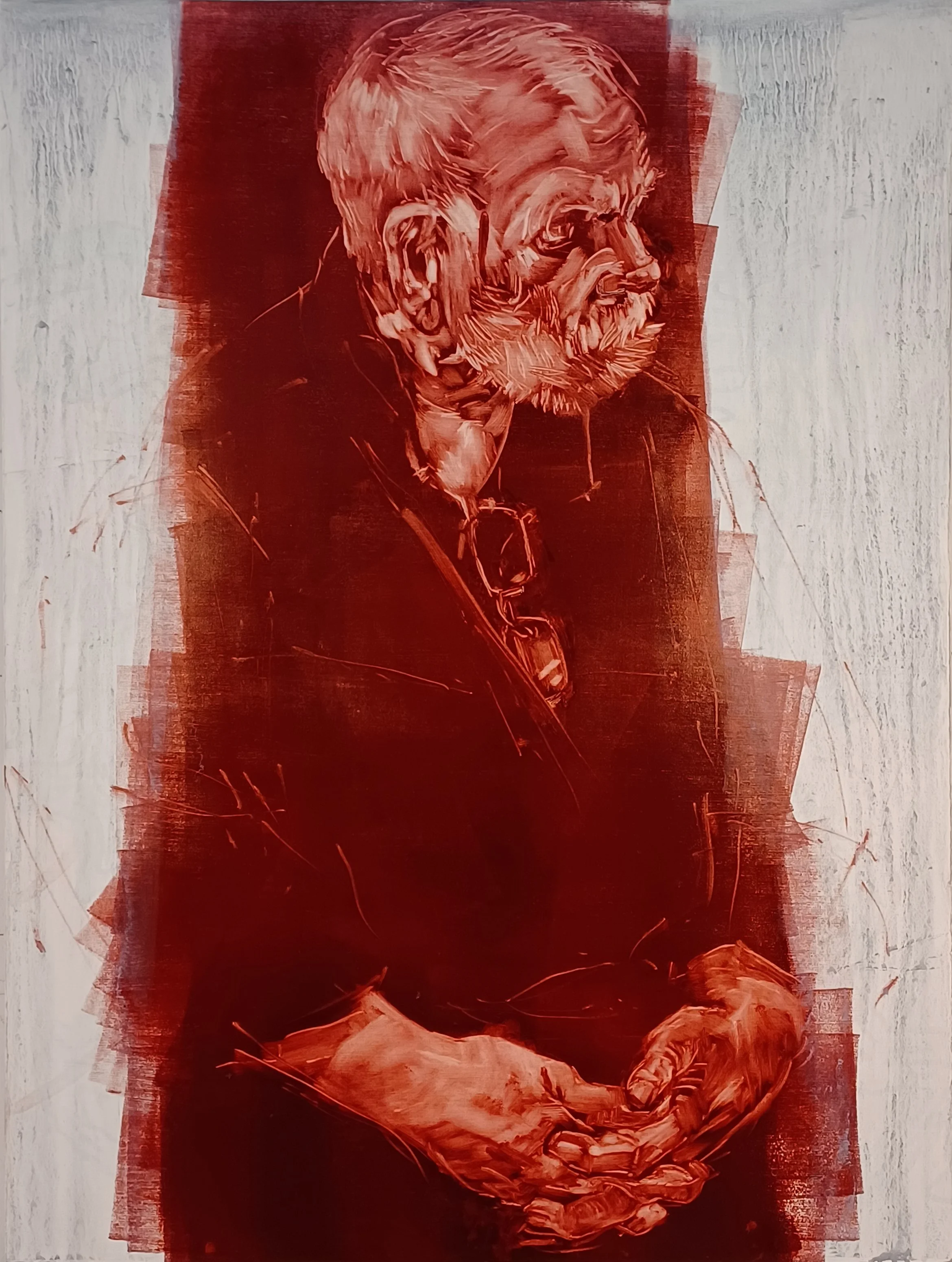 Slice, 
Ink on panel, 24” x 18”, 2022