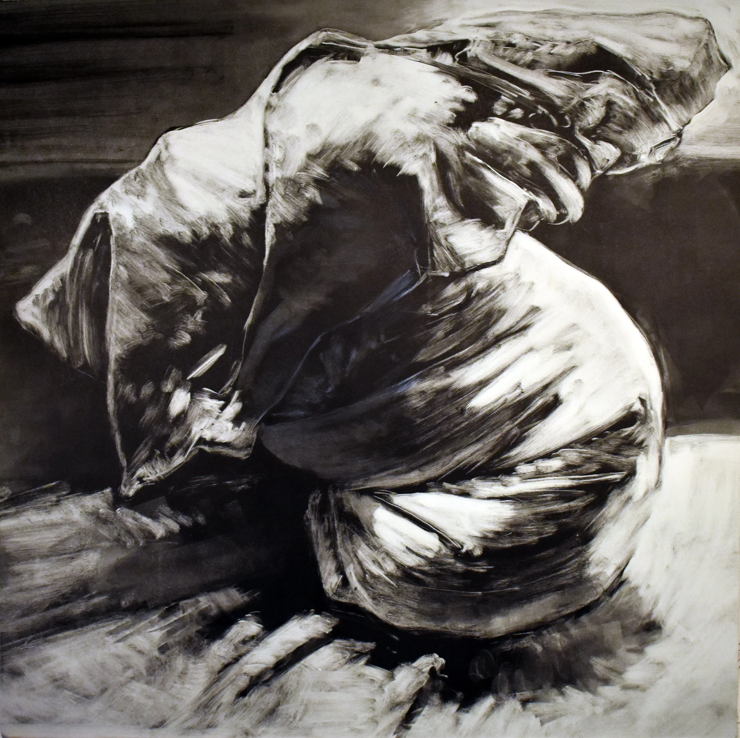 Still Life with Pillows, 
Monotype, 20” x 20”, 2025