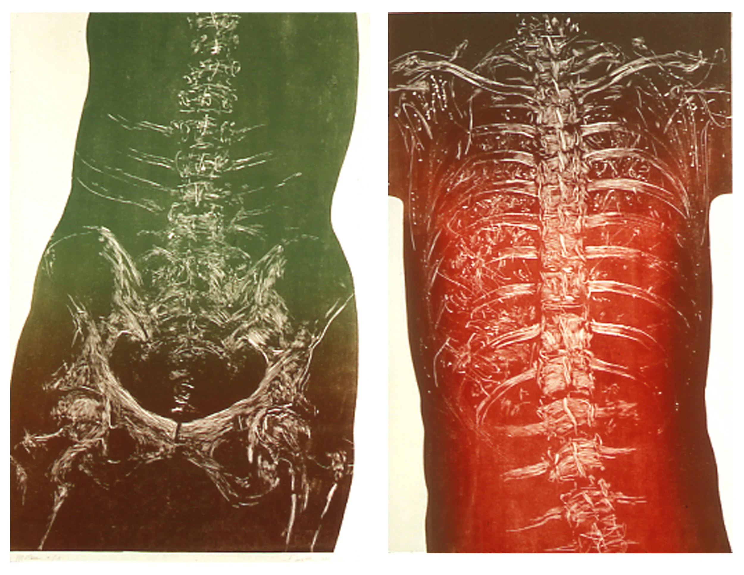 Mother Father, 
Woodcut, each 40” x 27”, 1998