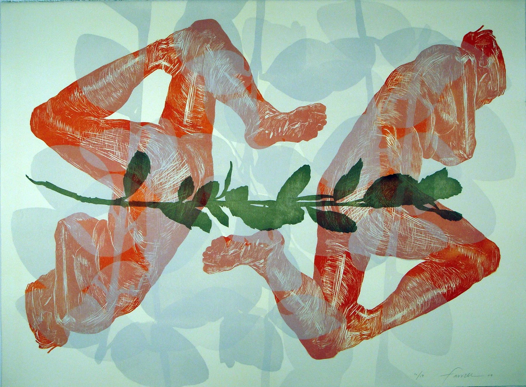 Counterpoint, 
Woodcut, 22” x 30”, 