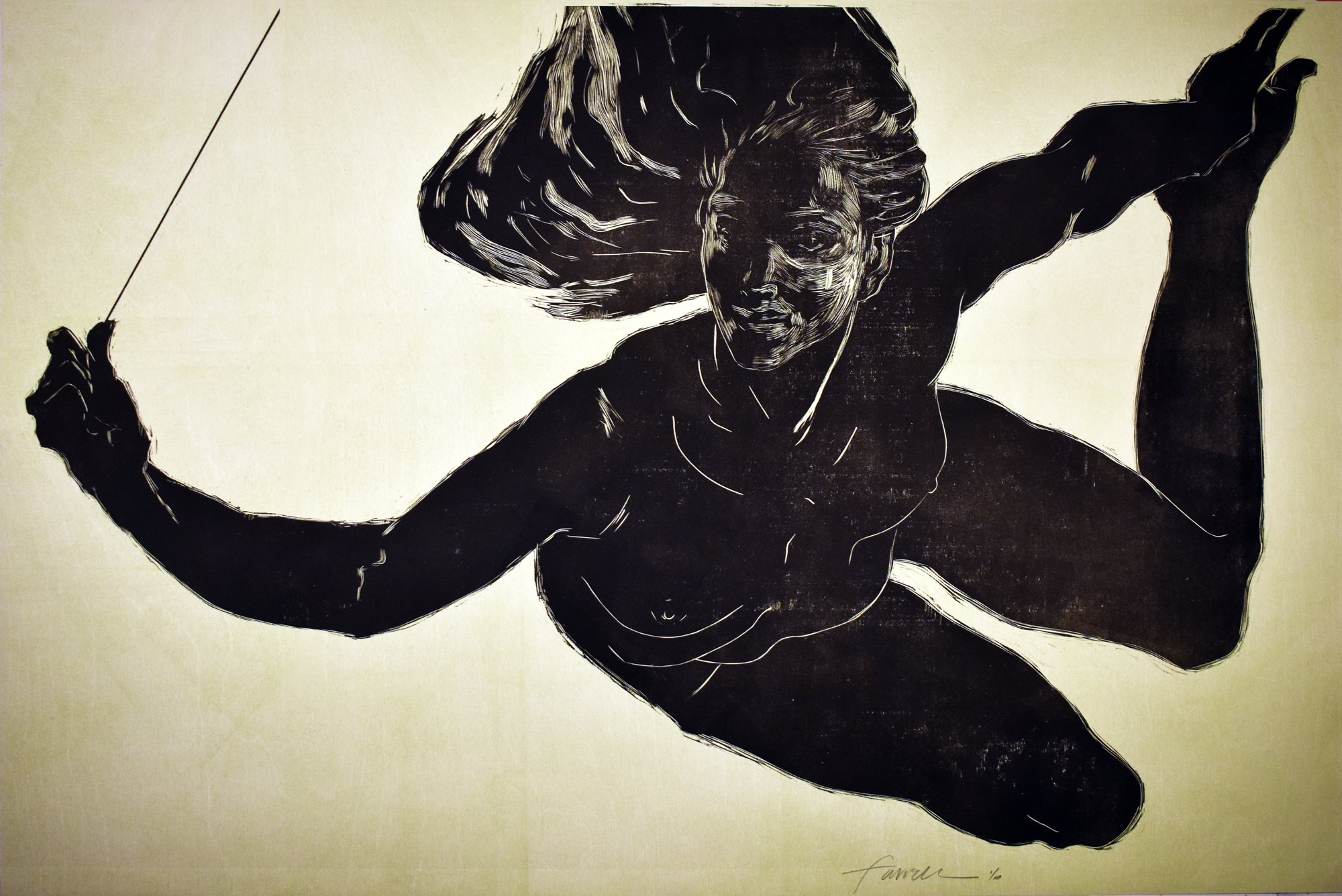 Guardians of Insanity Figure 5, 
Woodcut, 23 ½” x 36”, 2019