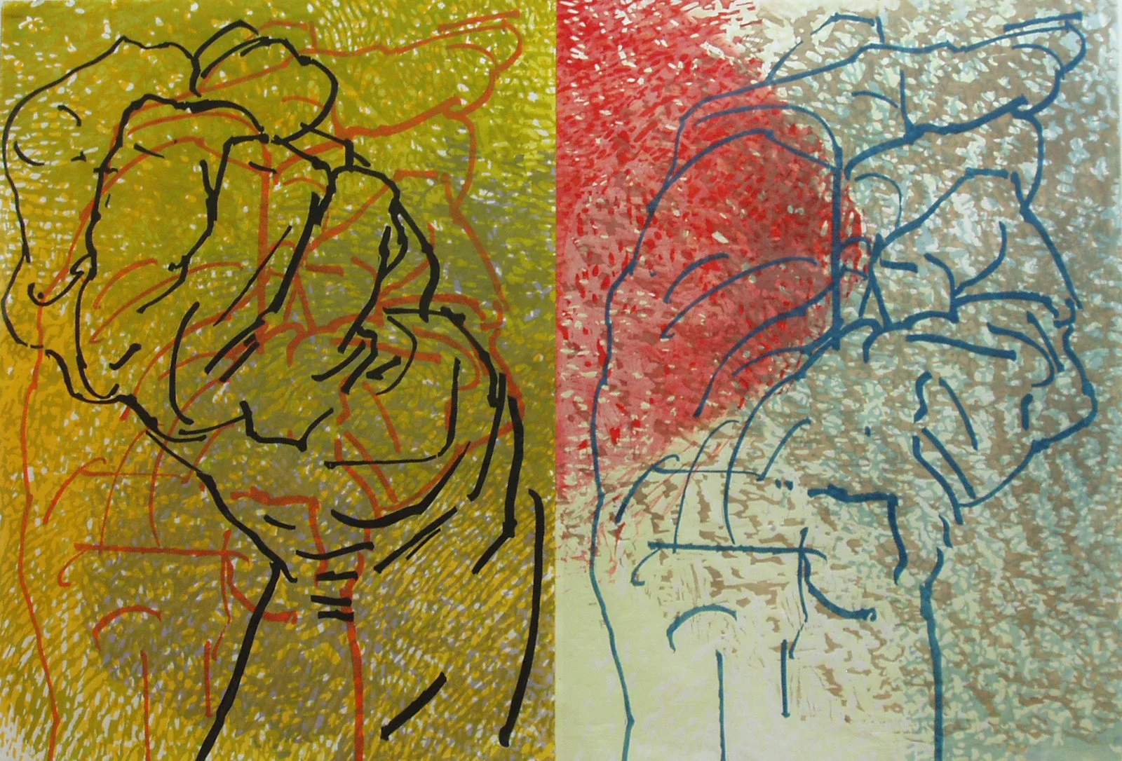 Flex-Flux, 
Woodcut, 39 1/2” x 58”, 2005