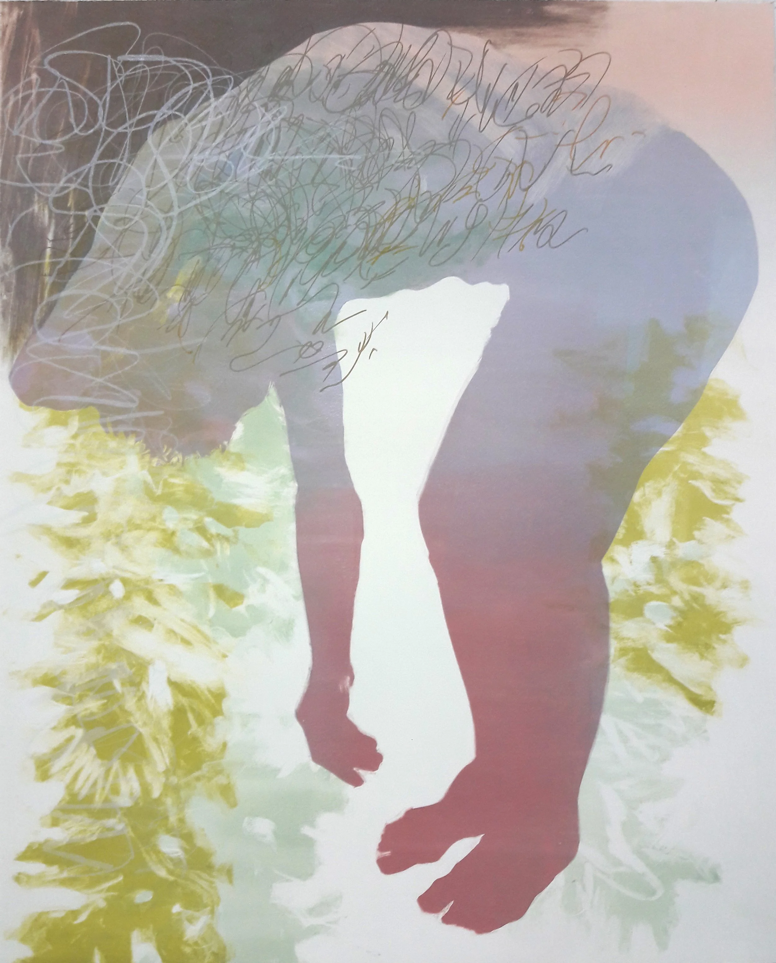 Noise, 
Monotype, polyester plate litho, 25 ¼” x 20 ¼”, 2020
