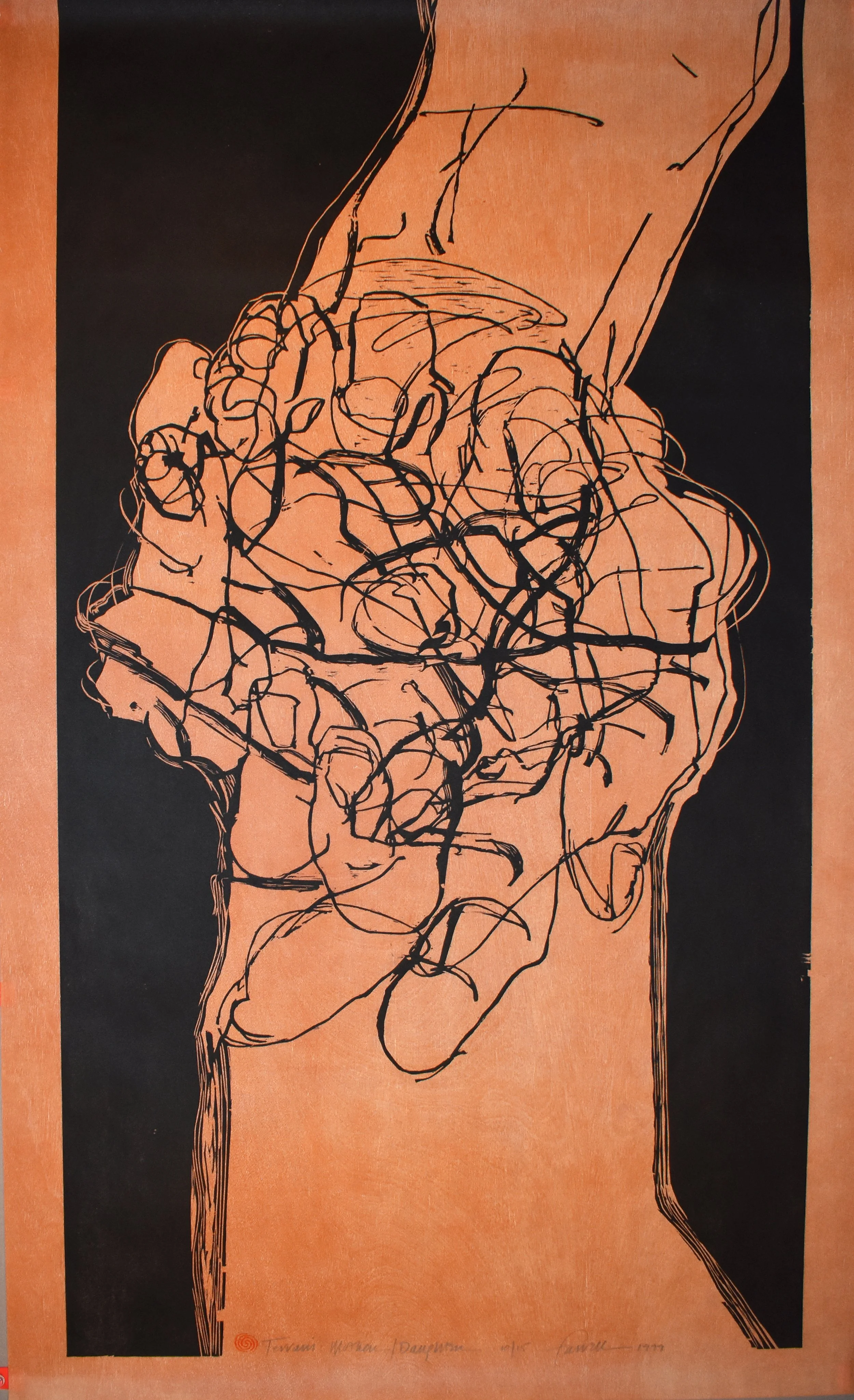 Terrain: Mother/Daughter, 
Woodcut, 43” x 23”, 1999