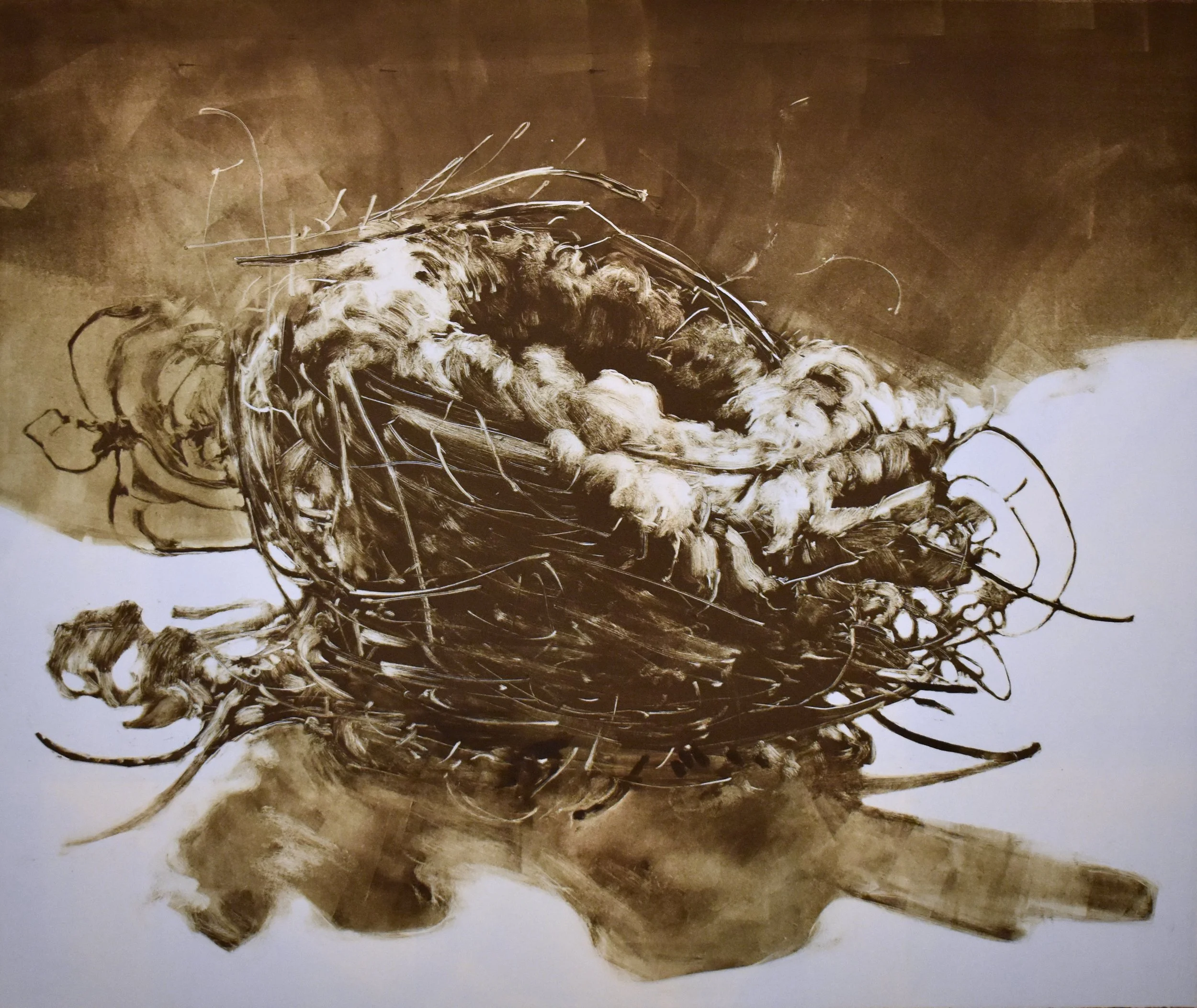 Migration Series 2, 
Monotype, 19 ½ x 23”, 2018