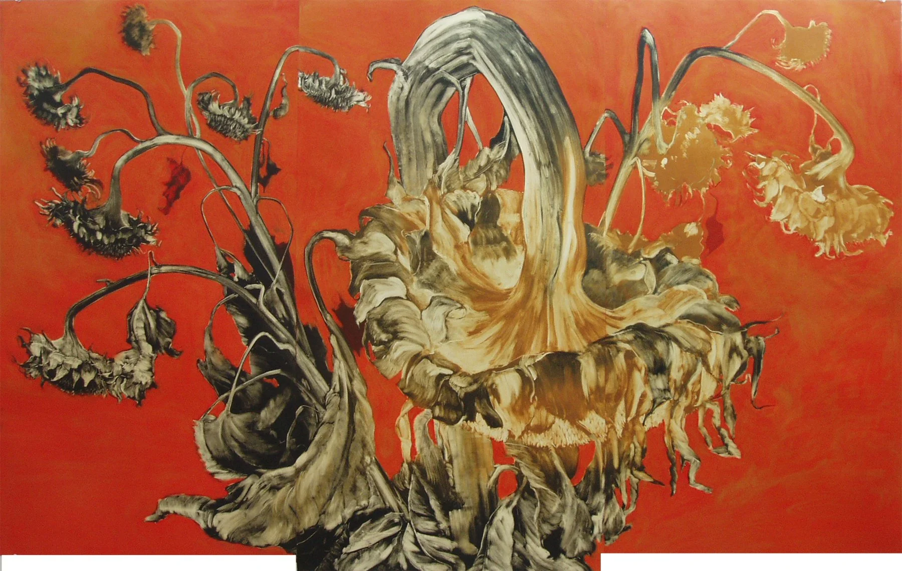 Rococo, 
Monotype and pigment, 45 ¾” x 73 ½”, 2005