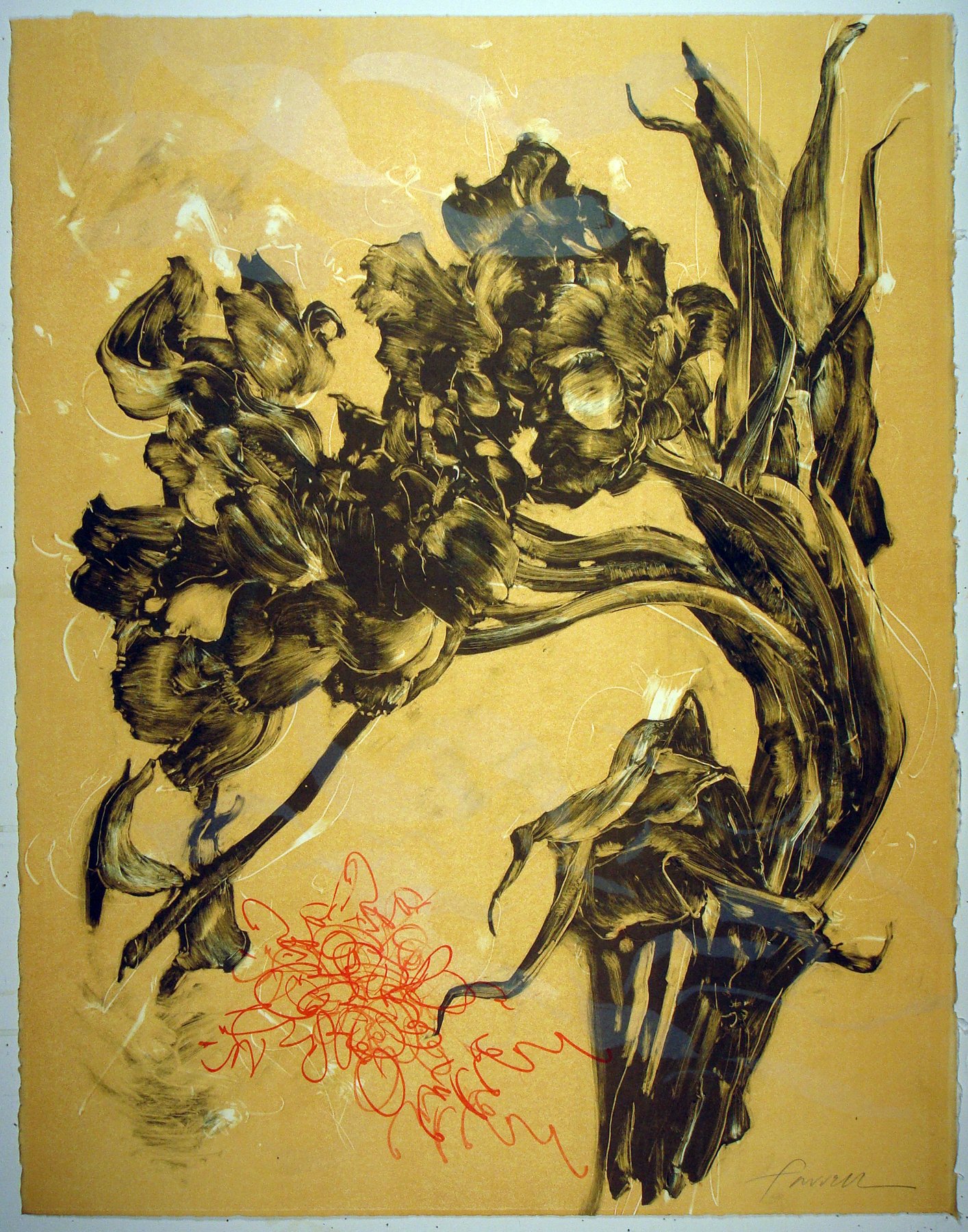 Tempest, 
Monotype, lithograph, 29” x 22”, 2009