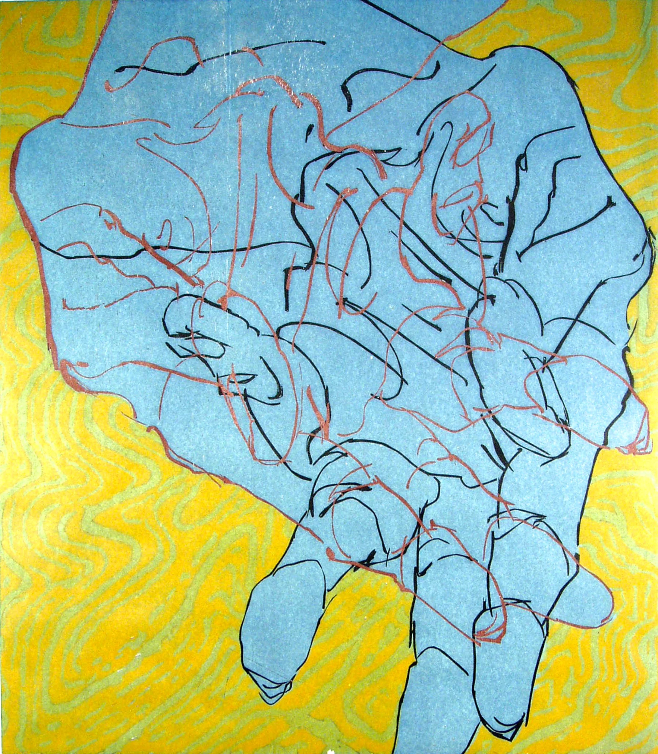 Difficult Terrain, 
Reduction woodcut, 26” x 23 ½”, 2000