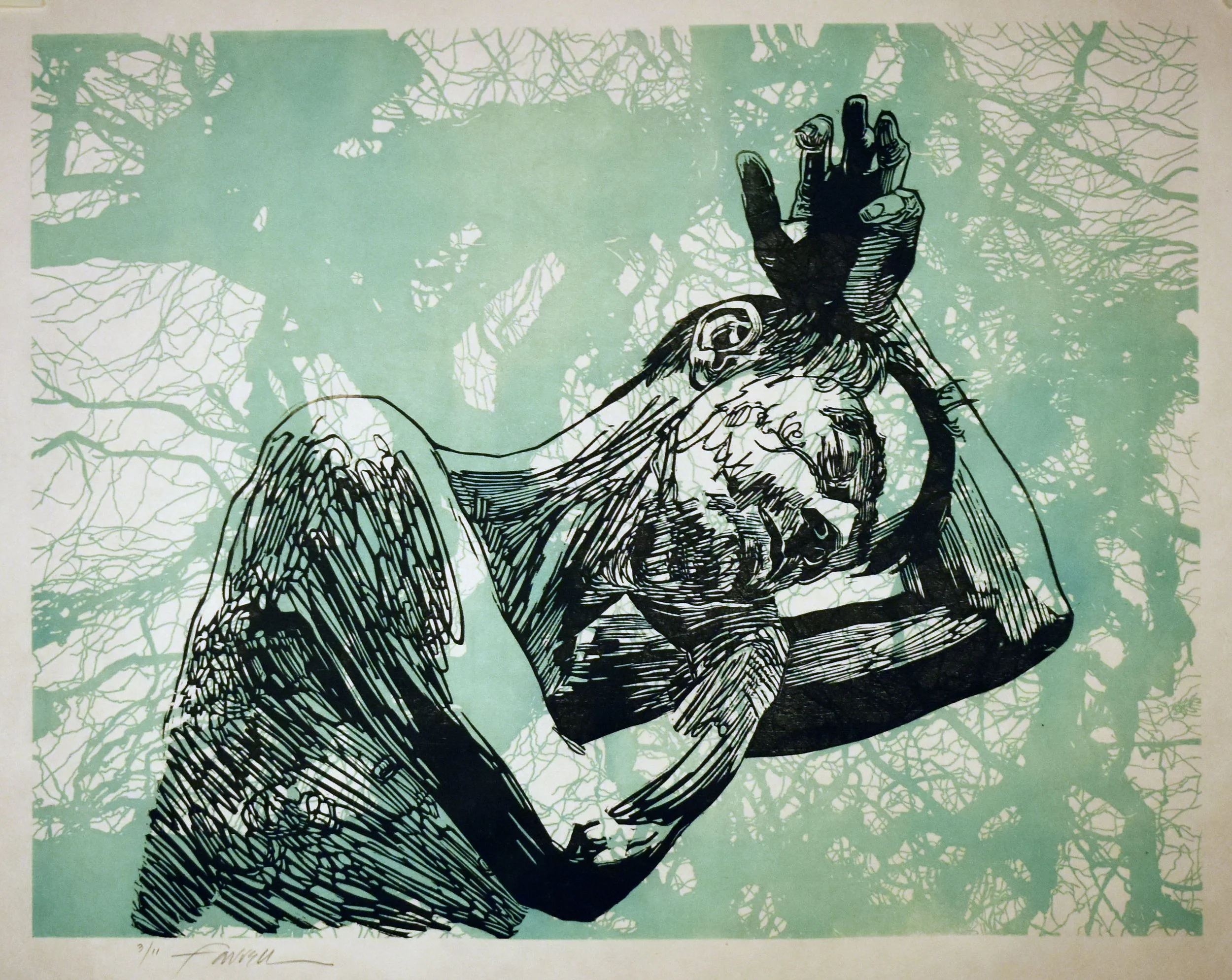 Passage 5, woodcut, lithograph, 14" x 18"