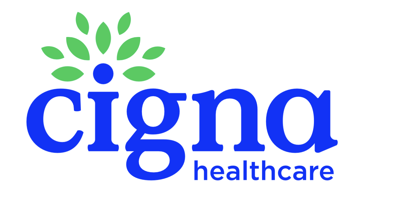Logo of Cigna Healthcare featuring a stylized green and blue graphic above the company's name.