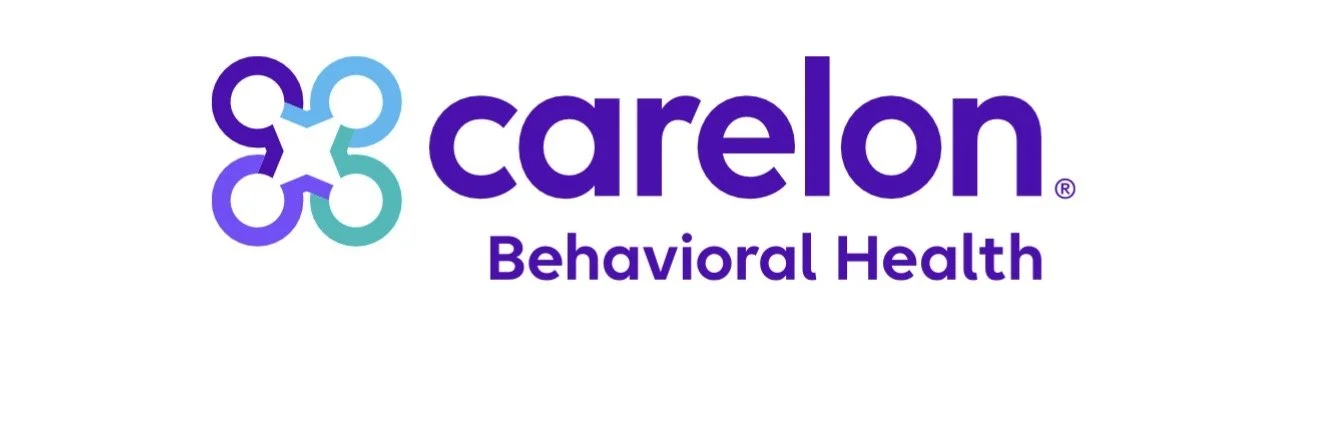 Logo of Carelon Behavioral Health with a colorful interconnected circular design next to the word 'Carelon' in purple, and 'Behavioral Health' written below.