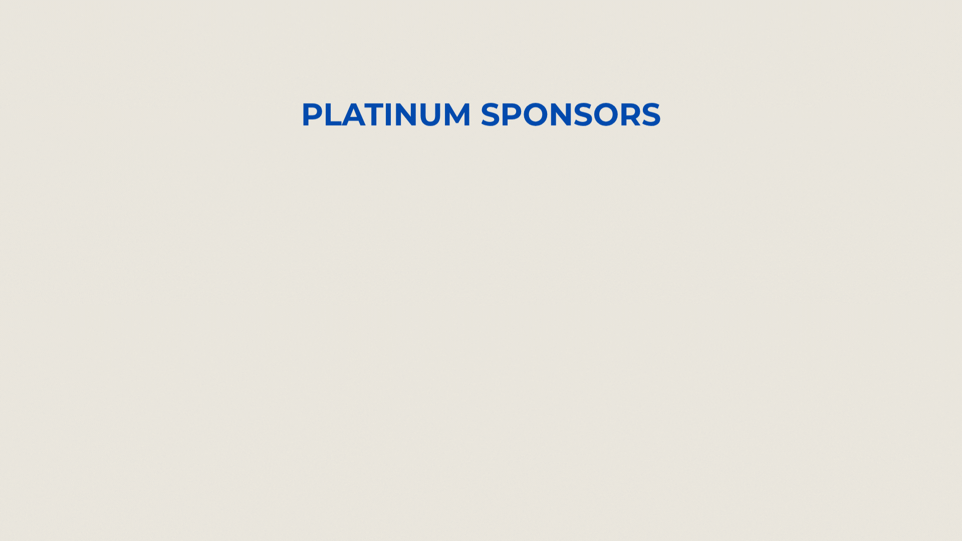 Slide titled 'PLATINUM SPONSORS' on a white background.