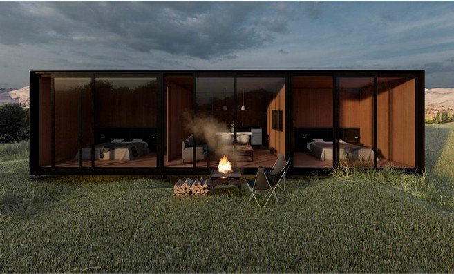 diseño apaisado con amplias carpinterías para disfrutar de  cada paisaje y de la naturaleza es sus espacios de galerias.