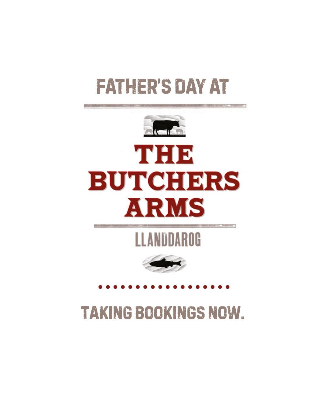 Father&rsquo;s Day at The Butchers Arms.⁠
⁠
A proper Sunday lunch, good company, and a chance to celebrate Dad.⁠
⁠
Best to book ahead. Call 01267 275 330 for your table. ⁠
⁠
#ButchersArmsLlanddarog #ButchersArms #CarmarthenshirePub #FathersDay #Gasto