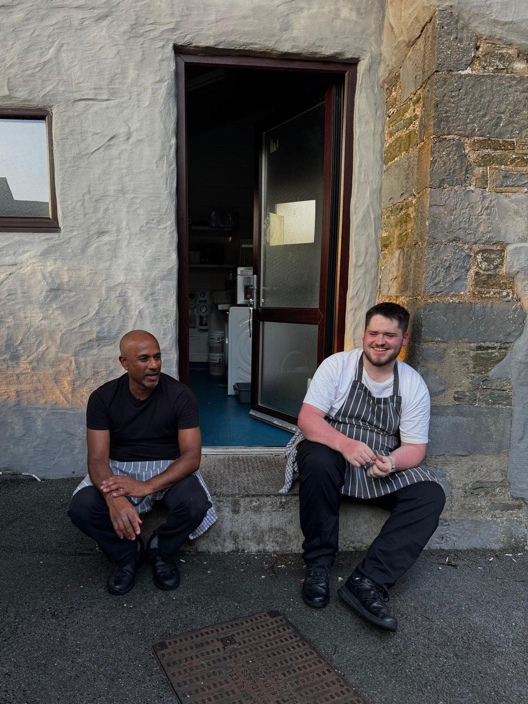 Behind the scenes: Navi and Charlie taking a well-earned break from the kitchen heat. ⁠
⁠
#ButchersArmsLlanddarog #ButchersArms #CarmarthenshirePub #FreshFish #SustainableFishing #LocalProduce #GastoPub #ProperPub #PubGrub #VisitCarmarthenshire #YesC
