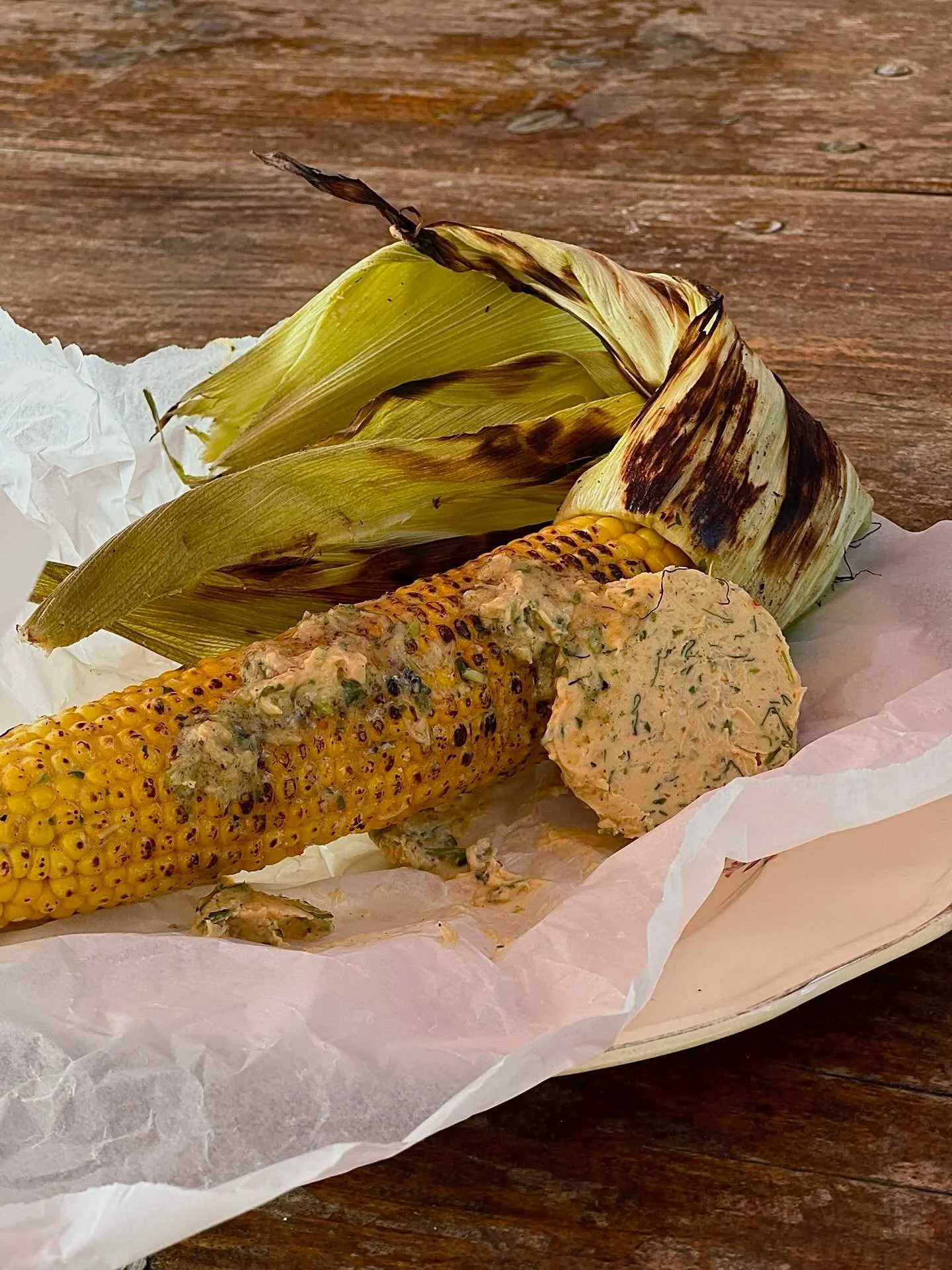 Corn fresh off the grill, with Crab, Lime &amp; Jalape&ntilde;o Butter

On the specials board tomorrow!