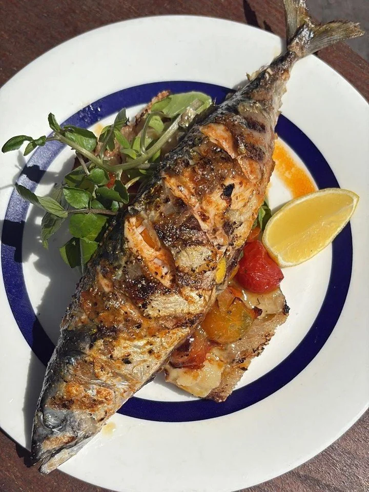 Something from the specials board: Devilled mackerel with roast garlic and tomato confit.⁠
⁠
When it's gone, it's gone.⁠
⁠
#ButchersArmsLlanddarog #ButchersArms #CarmarthenshirePub #FreshFish #SustainableFishing #LocalProduce #GastoPub #ProperPub #Pu
