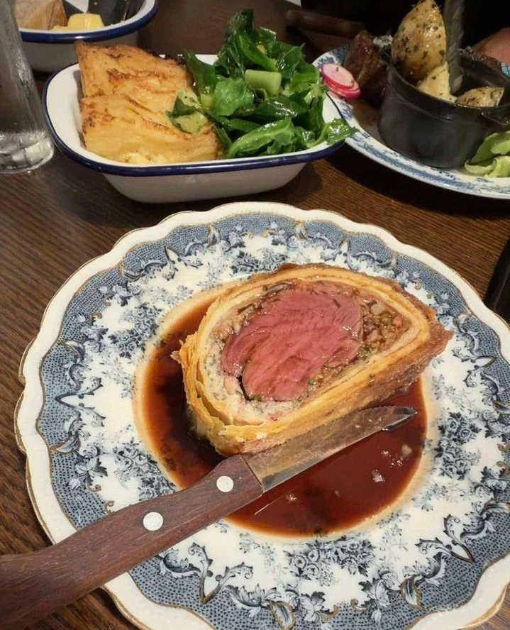 Sometimes, the classics really are the best.⁠
⁠
Beef Wellington, served pink with a rich Madeira jus.⁠
⁠
#ButchersArmsLlanddarog #ButchersArms #CarmarthenshirePub #FreshFish #SustainableFishing #LocalProduce #GastoPub #ProperPub #PubGrub #VisitCarmar