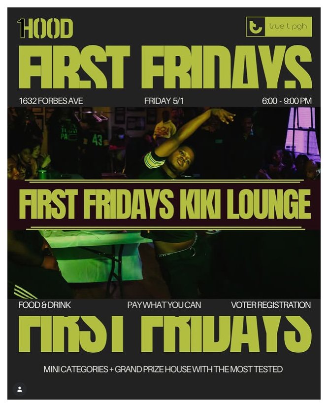 Event poster for 1Hood event for First Fridays