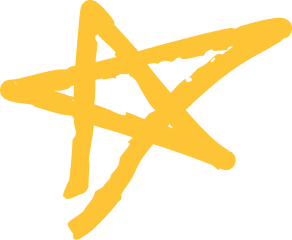 A gold-colored, hand-drawn five-pointed star on a black background.