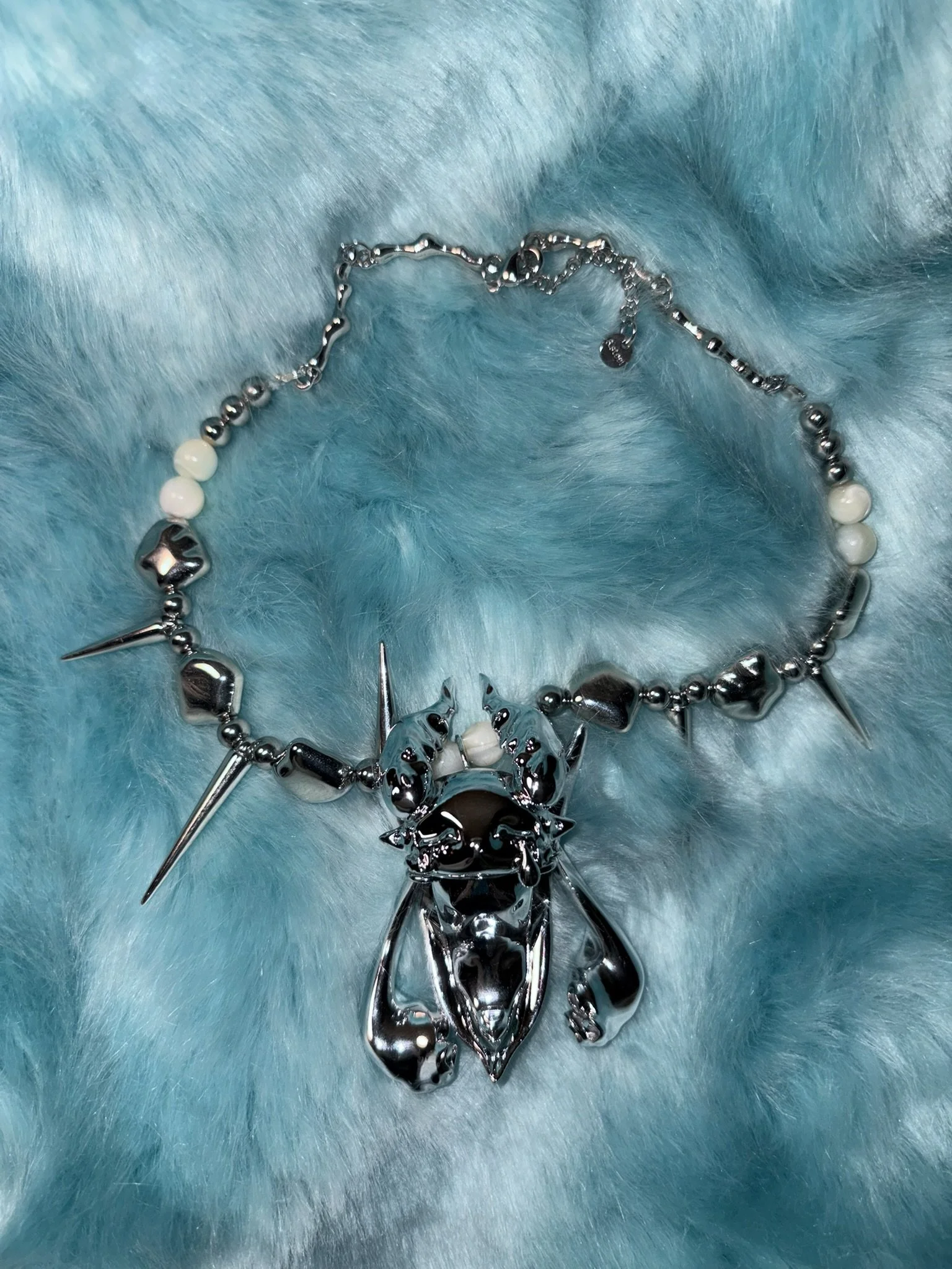 Metallic Demon Spiky Necklace